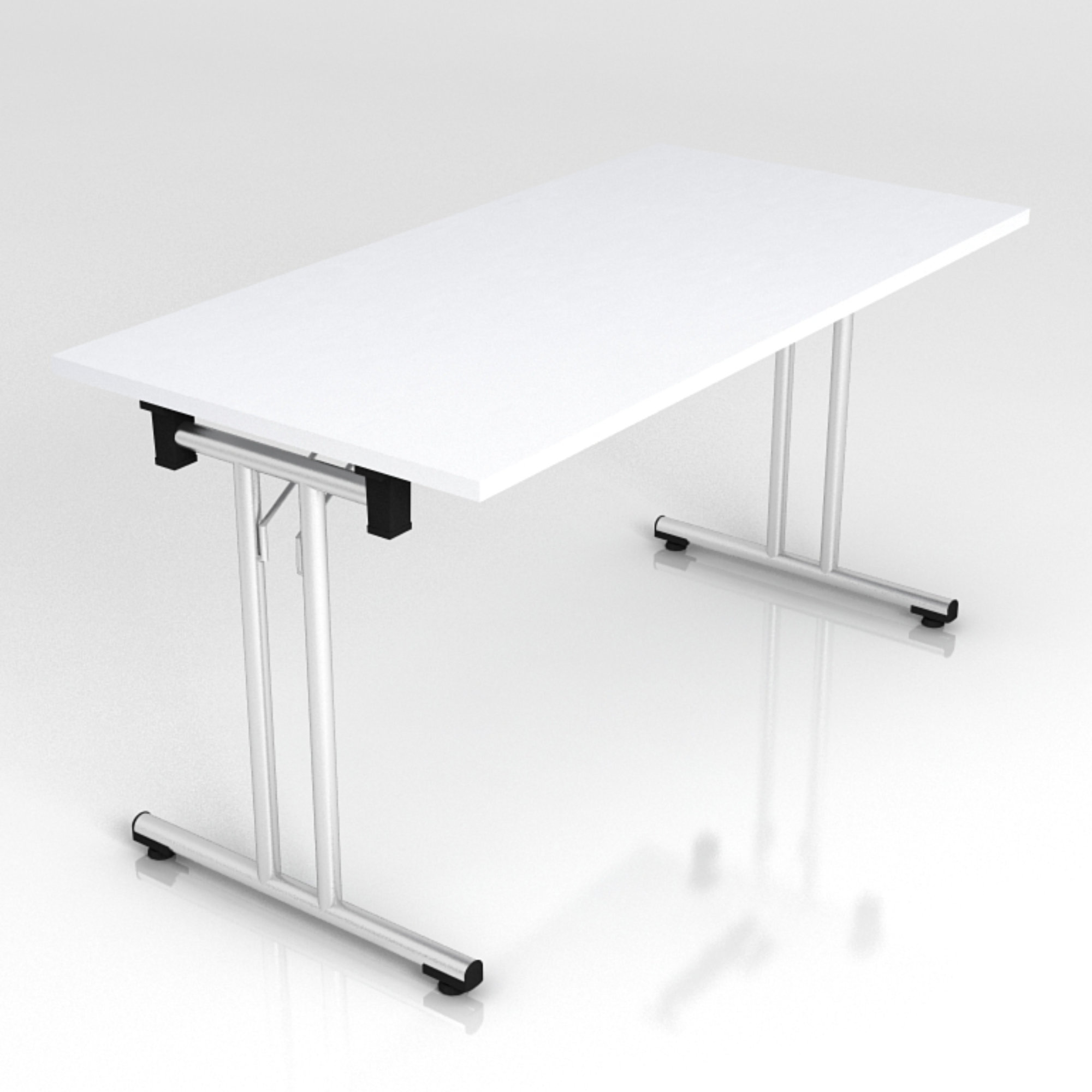 Klapptisch KLAPP 140x70 cm mit T-Fuß verchromt