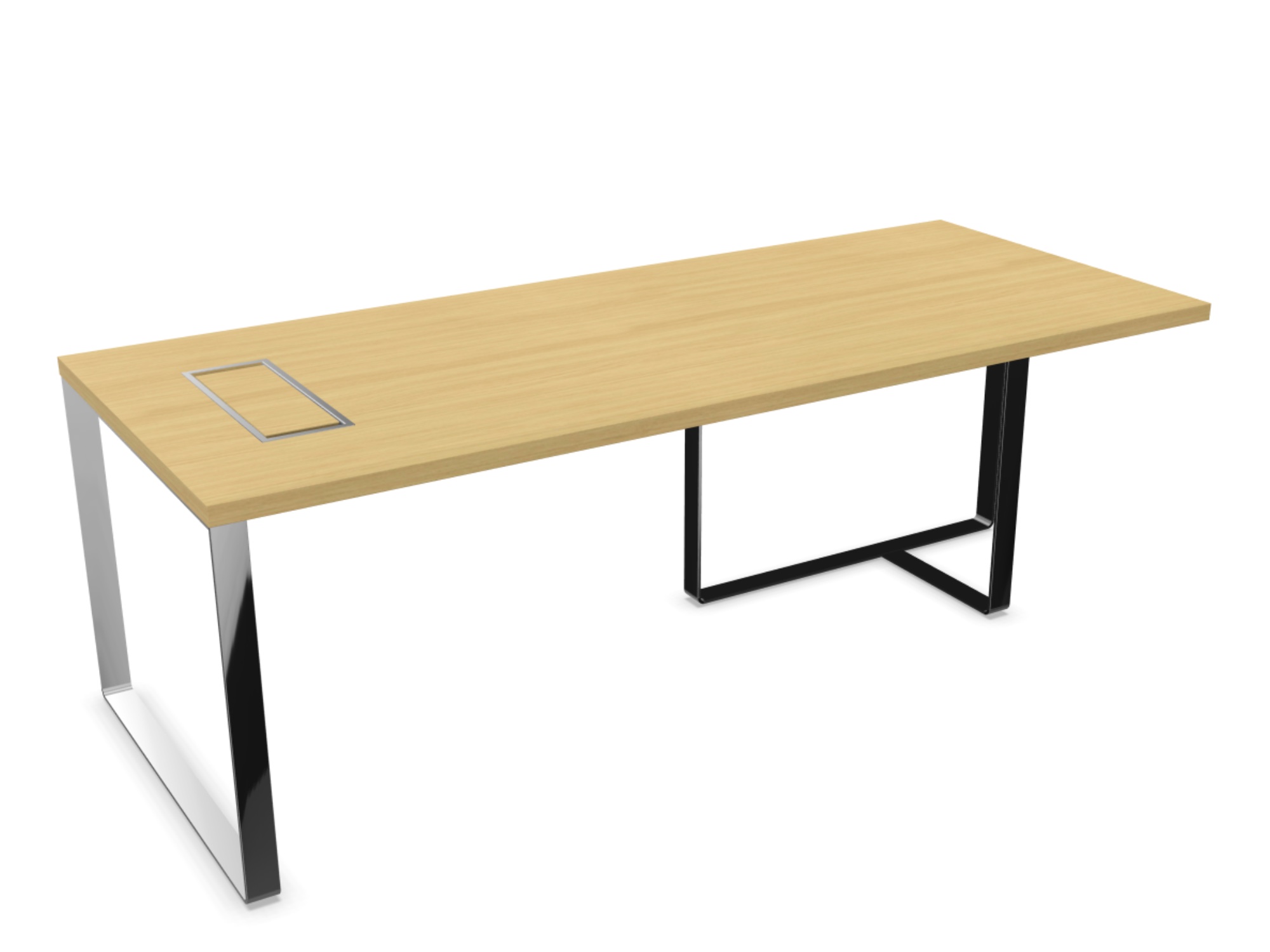 Management Schreibtisch Eiche Chrom 220x90 Abverkauf