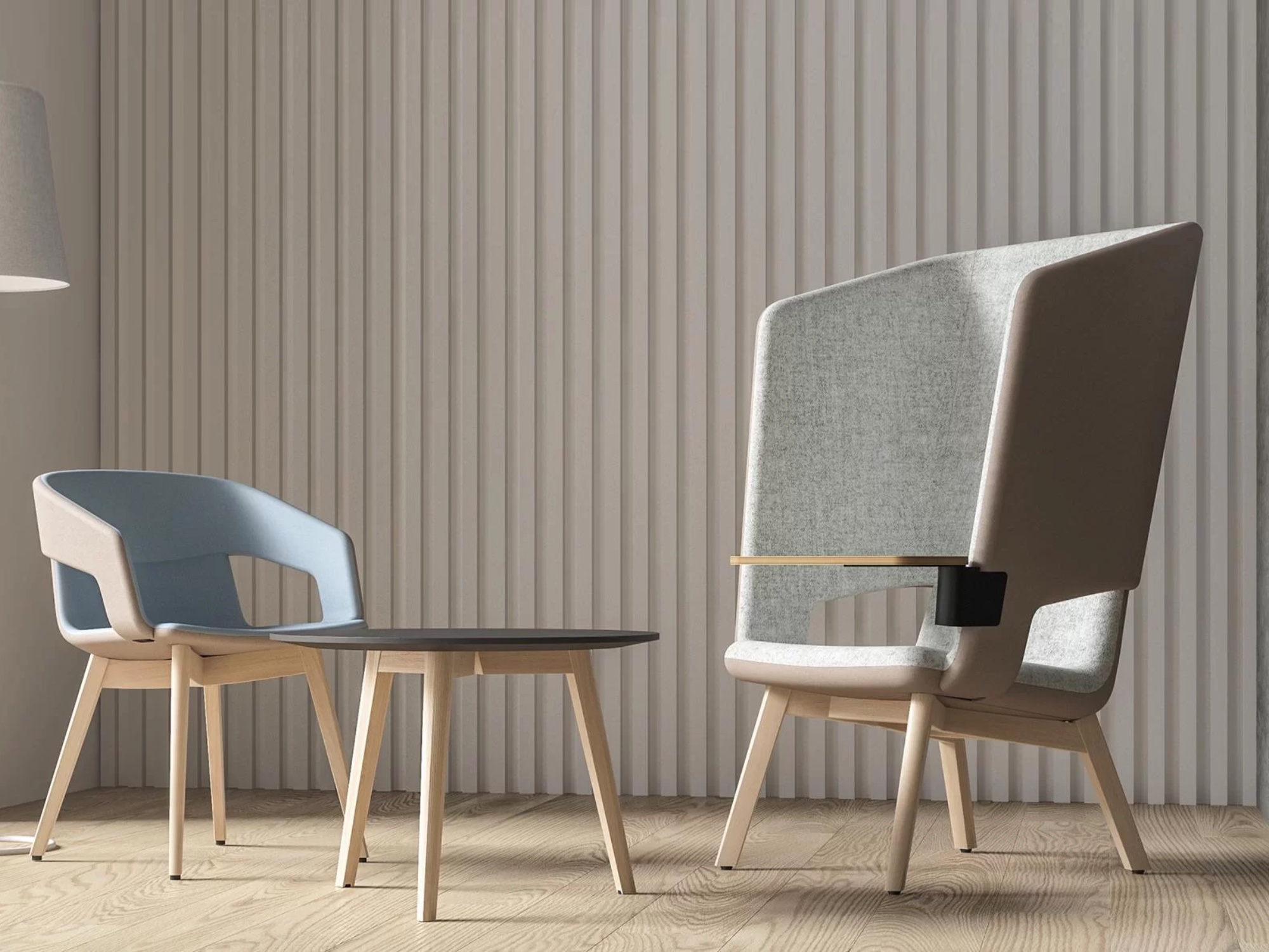 Gabler Büromöbel Simple Wood Sessel niedrig mit Eschegestell