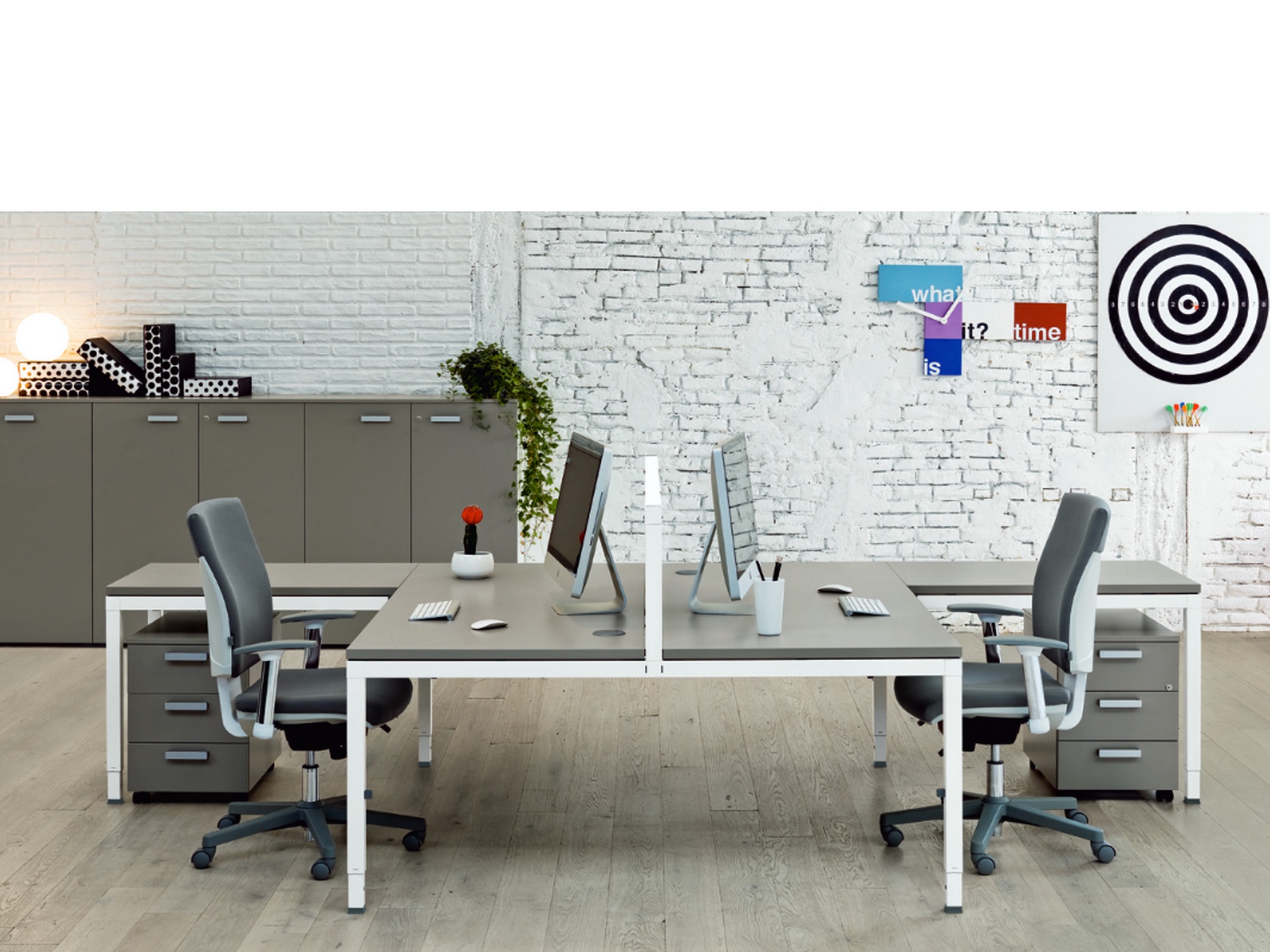 frezza LINK 2er Arbeitsplatz in L-Form mit Schreibtisch mit Anbautisch