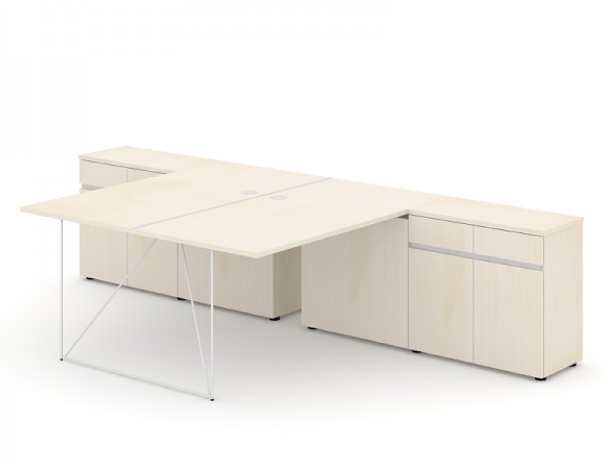 Schreibtisch Loft - Design Teamschreibtisch mit Sideboard