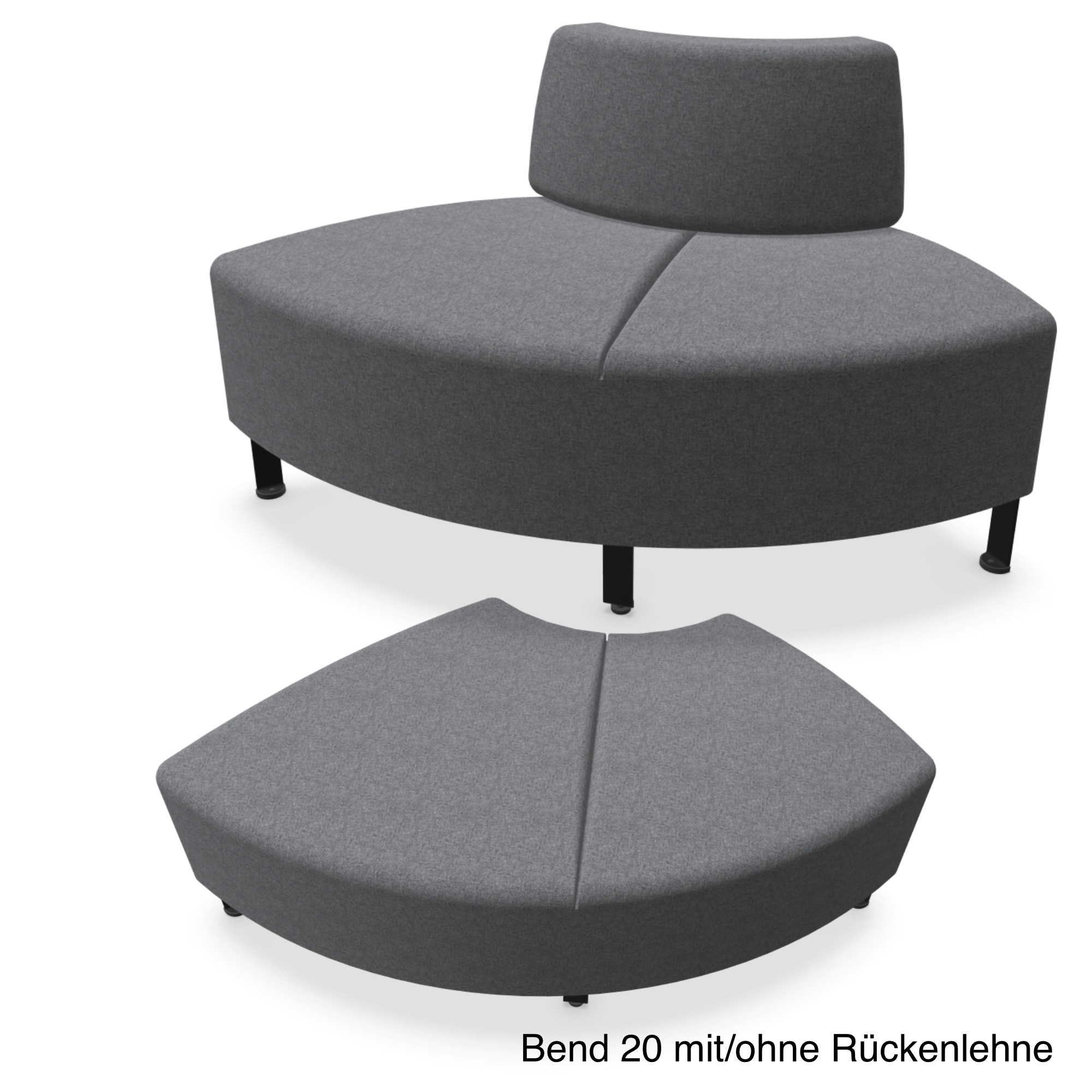 Actiu Bend Sitzelement rund links tiefer