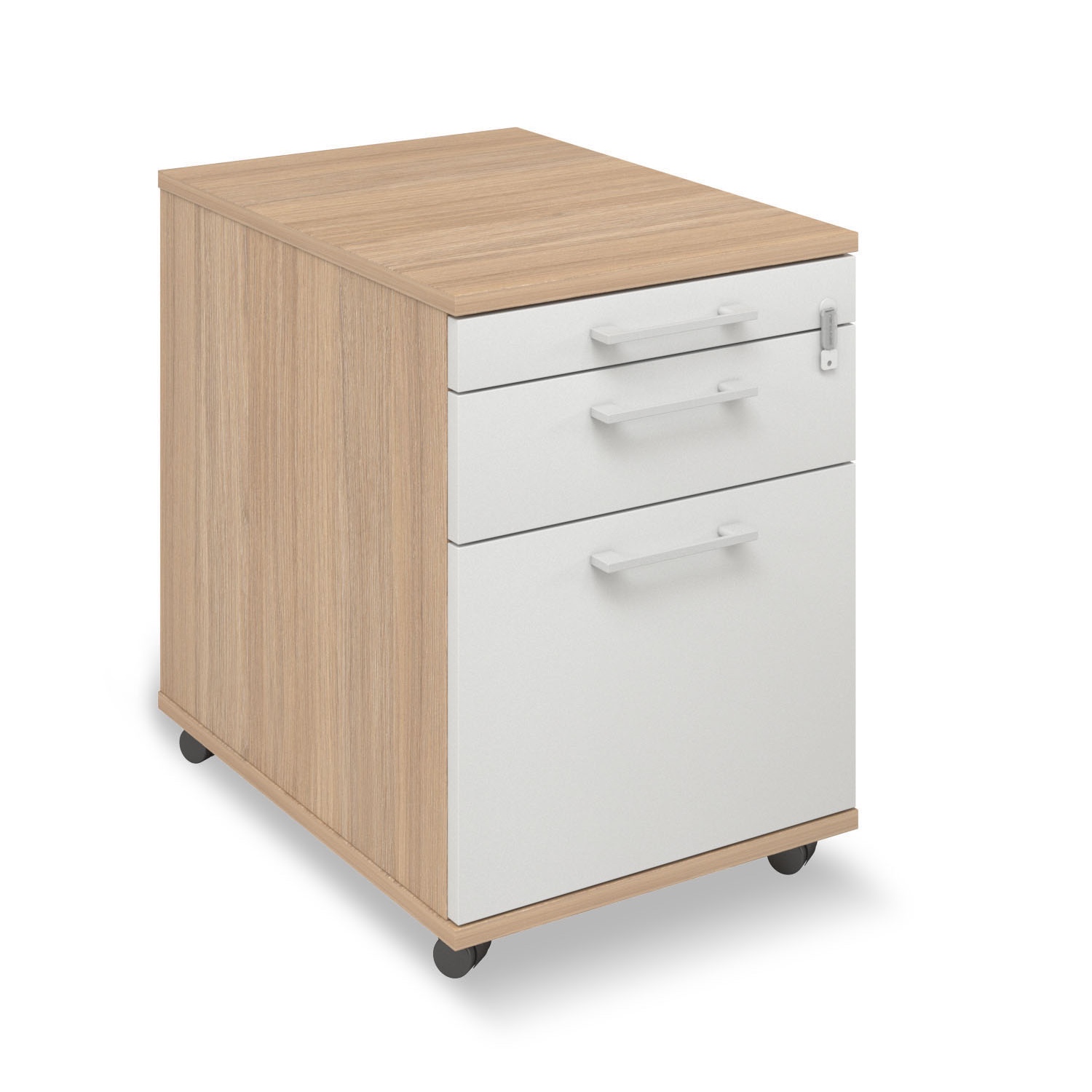Rollcontainer Melamin mit Materialschuble, Schublade und Hängeregister