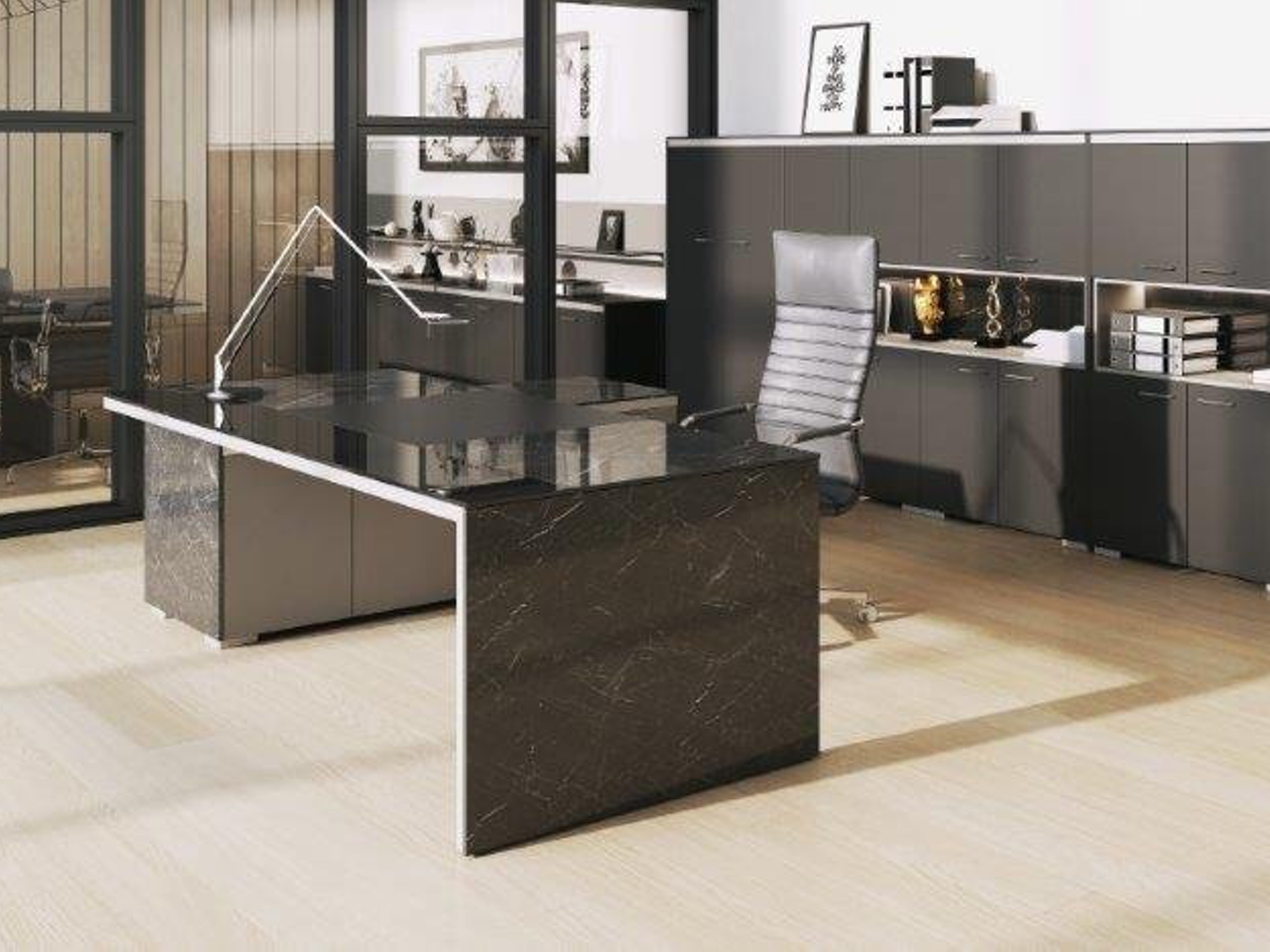 Maro ARIO Executive-Schreibtisch mit integriertem Unterbausideboard