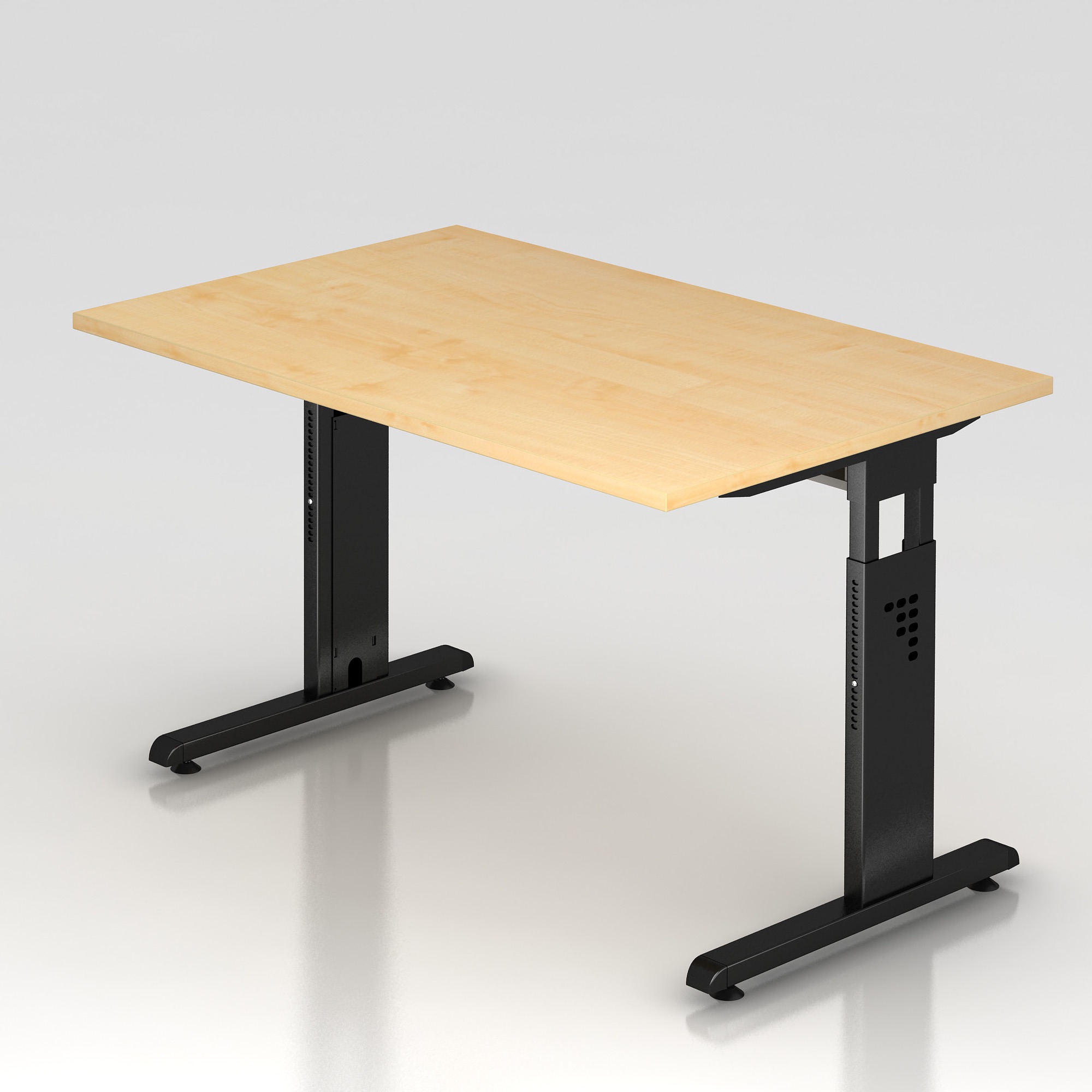 Schreibtisch Q-Serie mit C-Fuß höhenverstellbar 65 - 85 cm