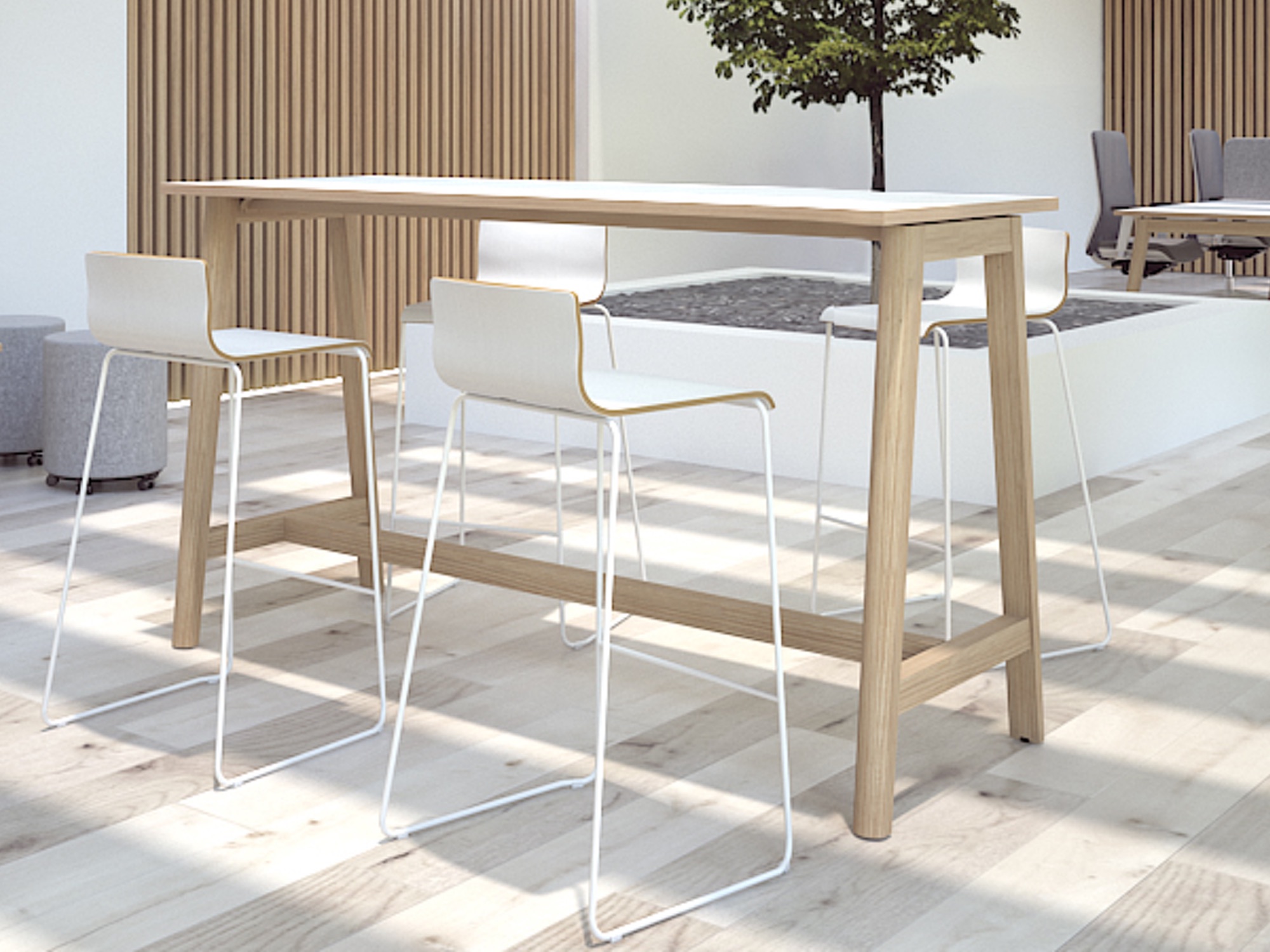 Stehtisch Simple Wood mit Tischplatte in Melamin