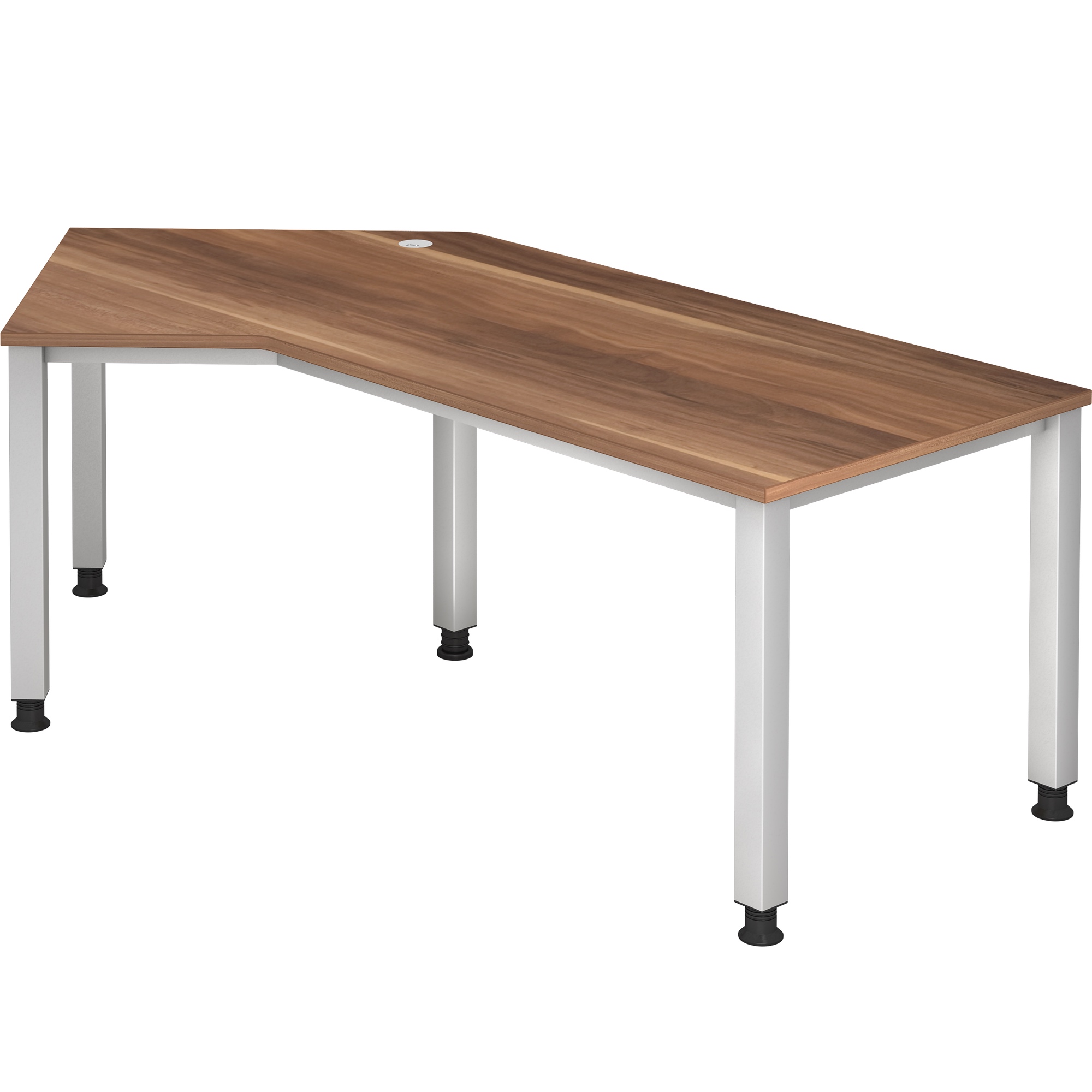 Schreibtisch S-Serie mit 4-Fuß höhenverstellbar 68 - 76 cm