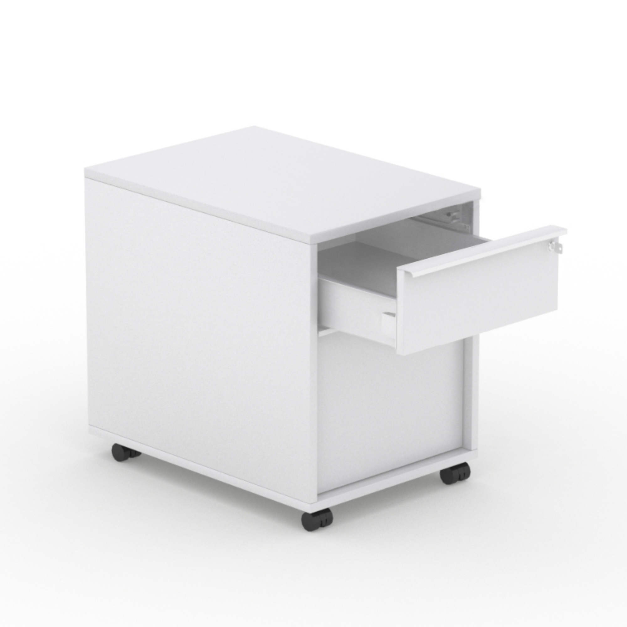 Rollcontainer FLEX T60 B43 H56 mit 1 x Schublade, 1 x Hängeregister und Schloss