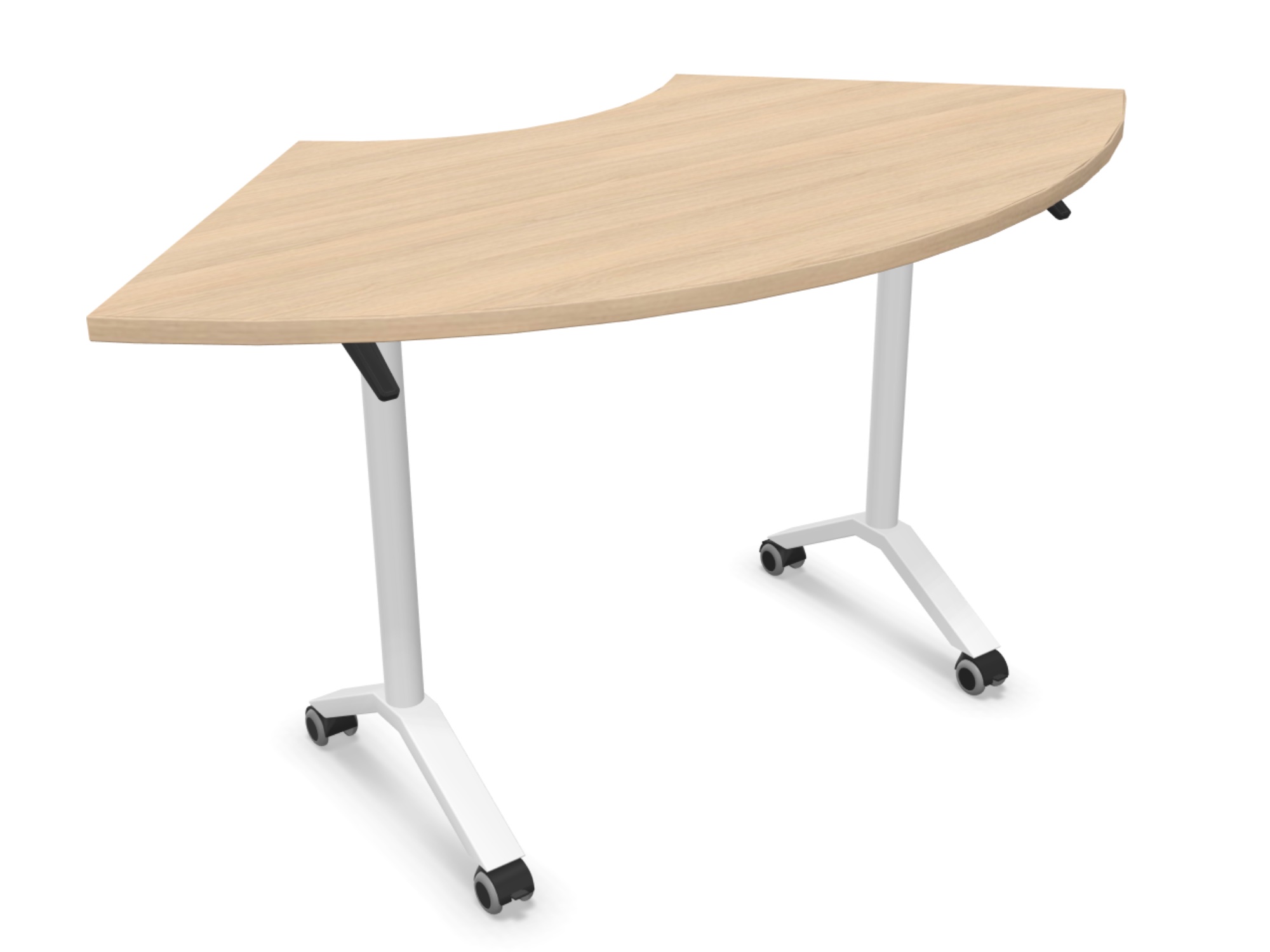 FLIP-DESK2 Klapptisch Halbmond mit Rollen - klappbar und rollbar