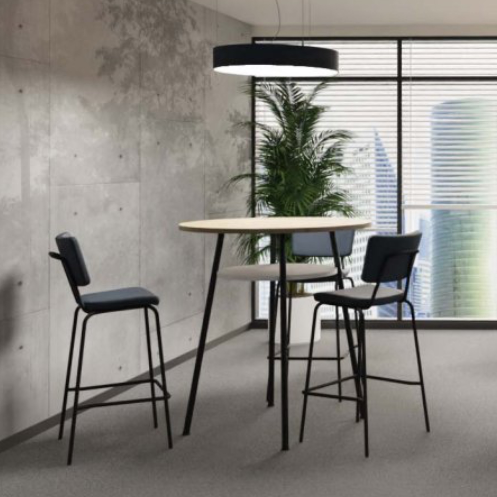 Designer Stehtisch mit Tischplatte rund