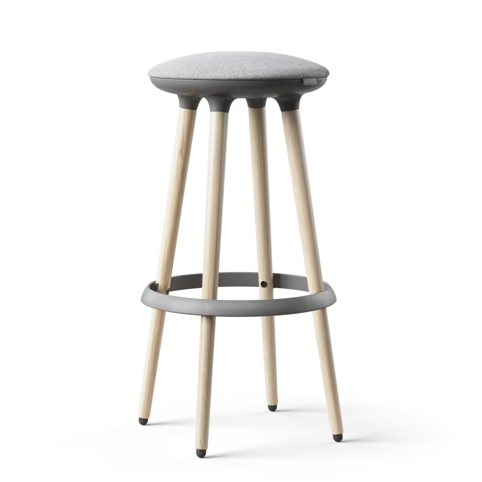 Designer Barhocker CANNE Sh 79 cm mit 4-Beingestell aus Esche