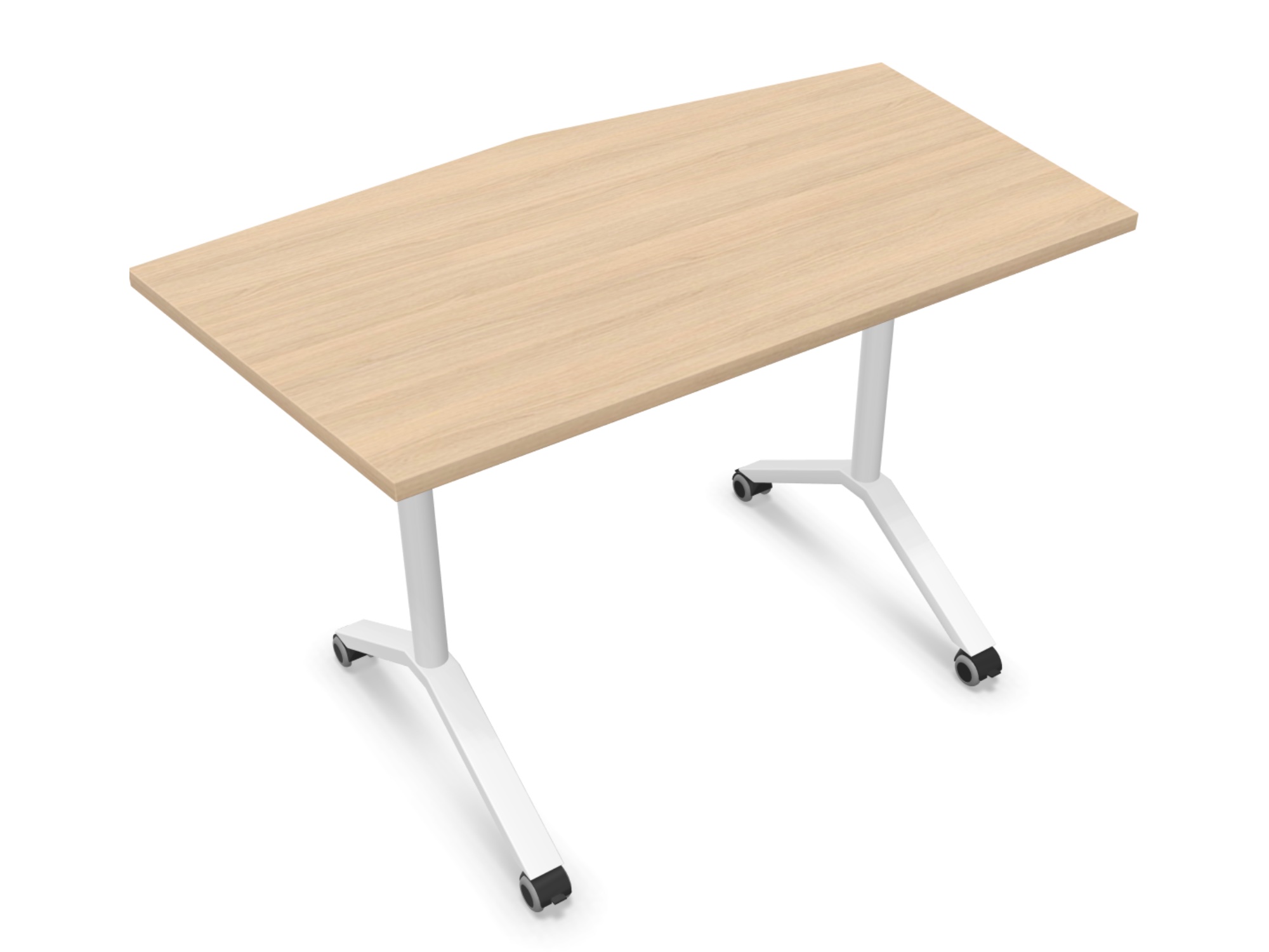 FLIP-DESK2 Klapptisch Polygonform mit Rollen - klappbar und rollbar