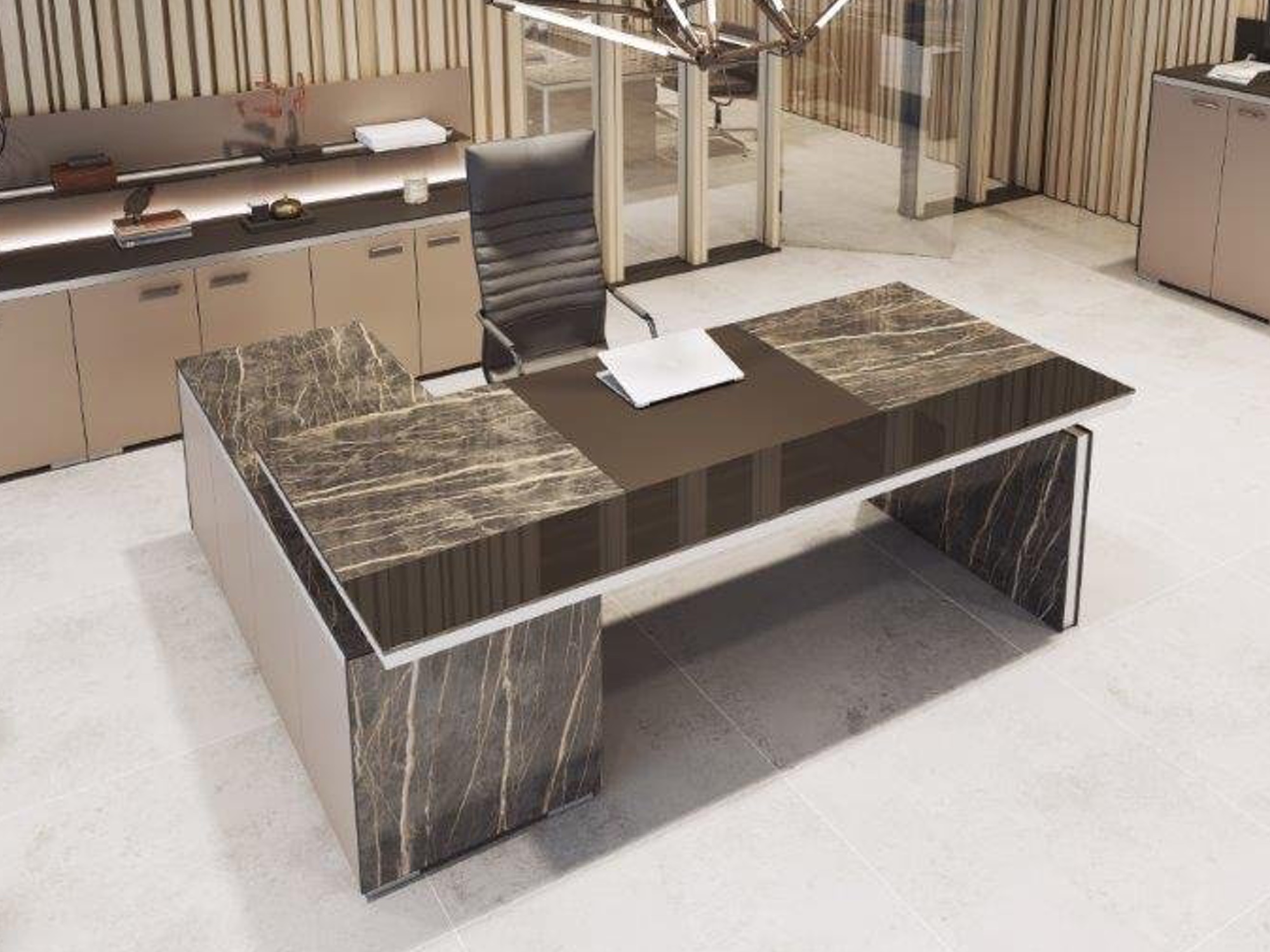 Maro ARIO Executive-Schreibtisch mit integriertem Unterbausideboard