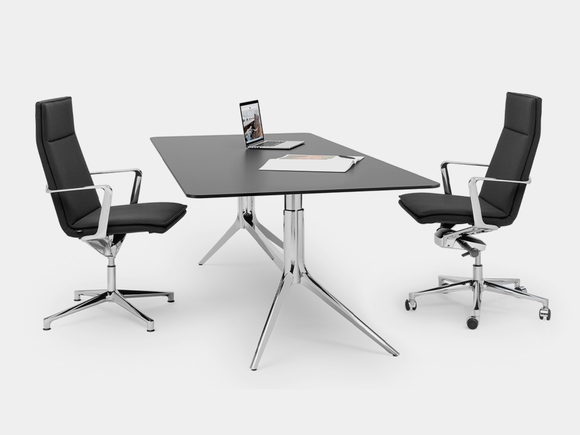 ICF NoTable Designer Luxus Schreibtisch elektrisch höhenverstellbar verchromt