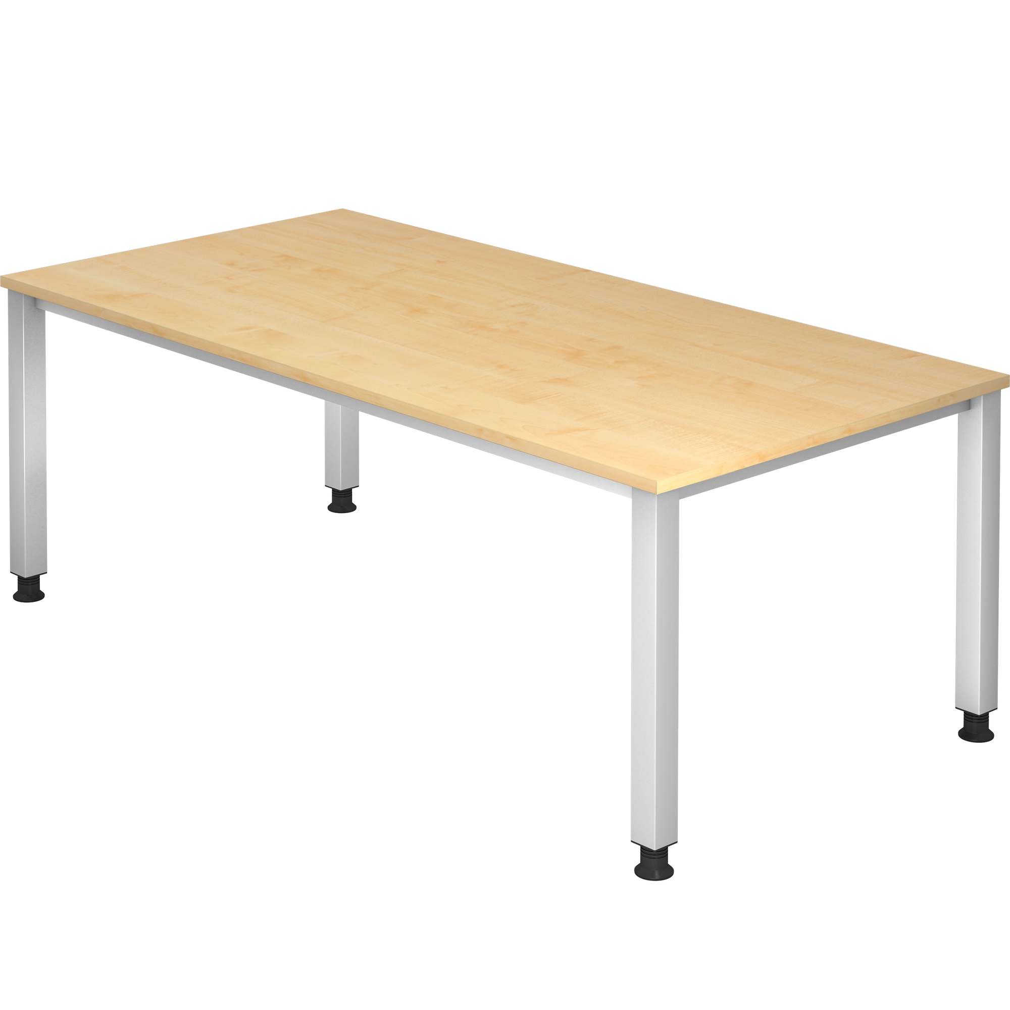 Schreibtisch S-Serie mit 4-Fuß höhenverstellbar 68 - 76 cm