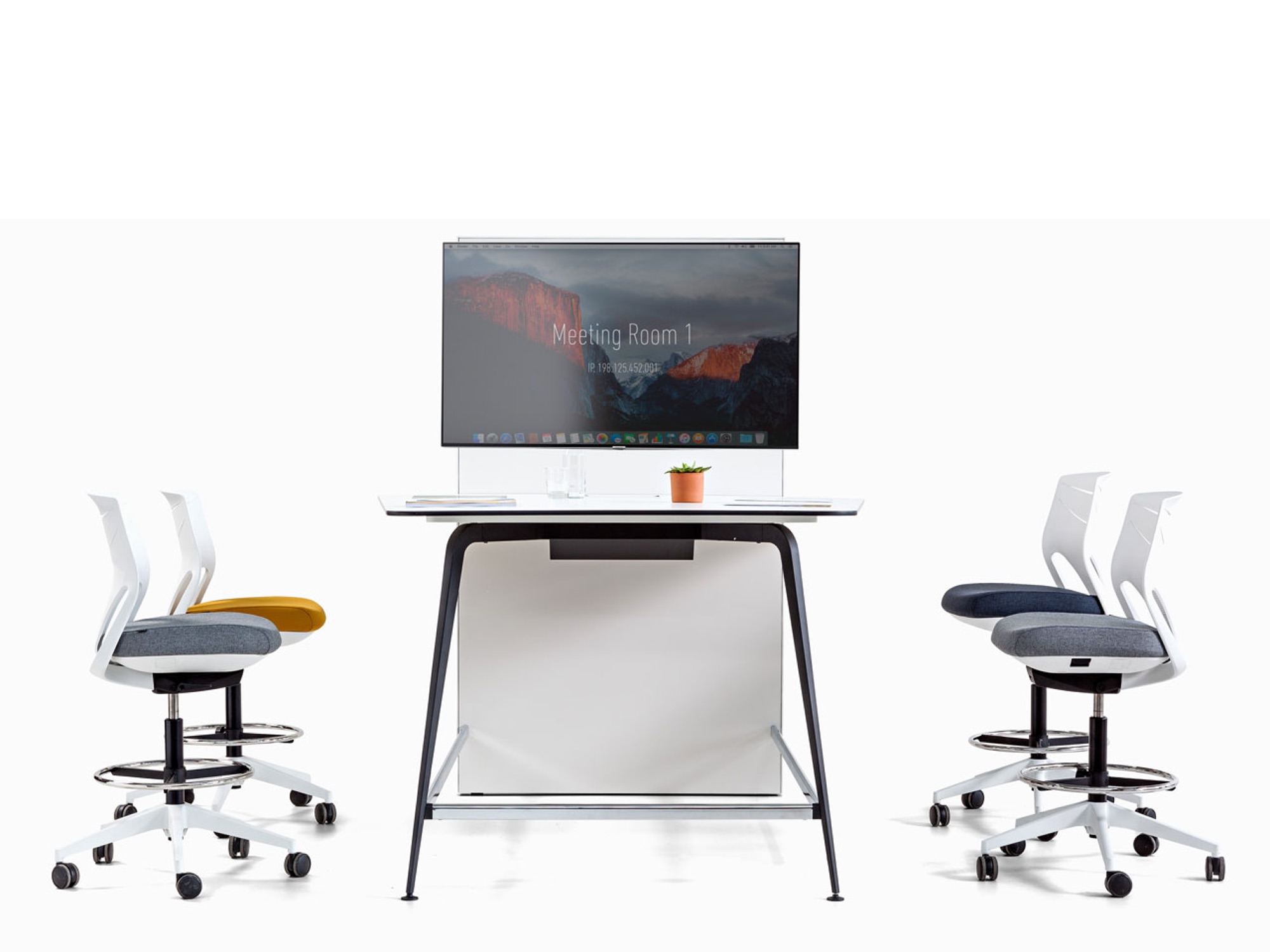 Actiu TWIST Meeting-Point mit Media Wall und Stehtisch H100 cm