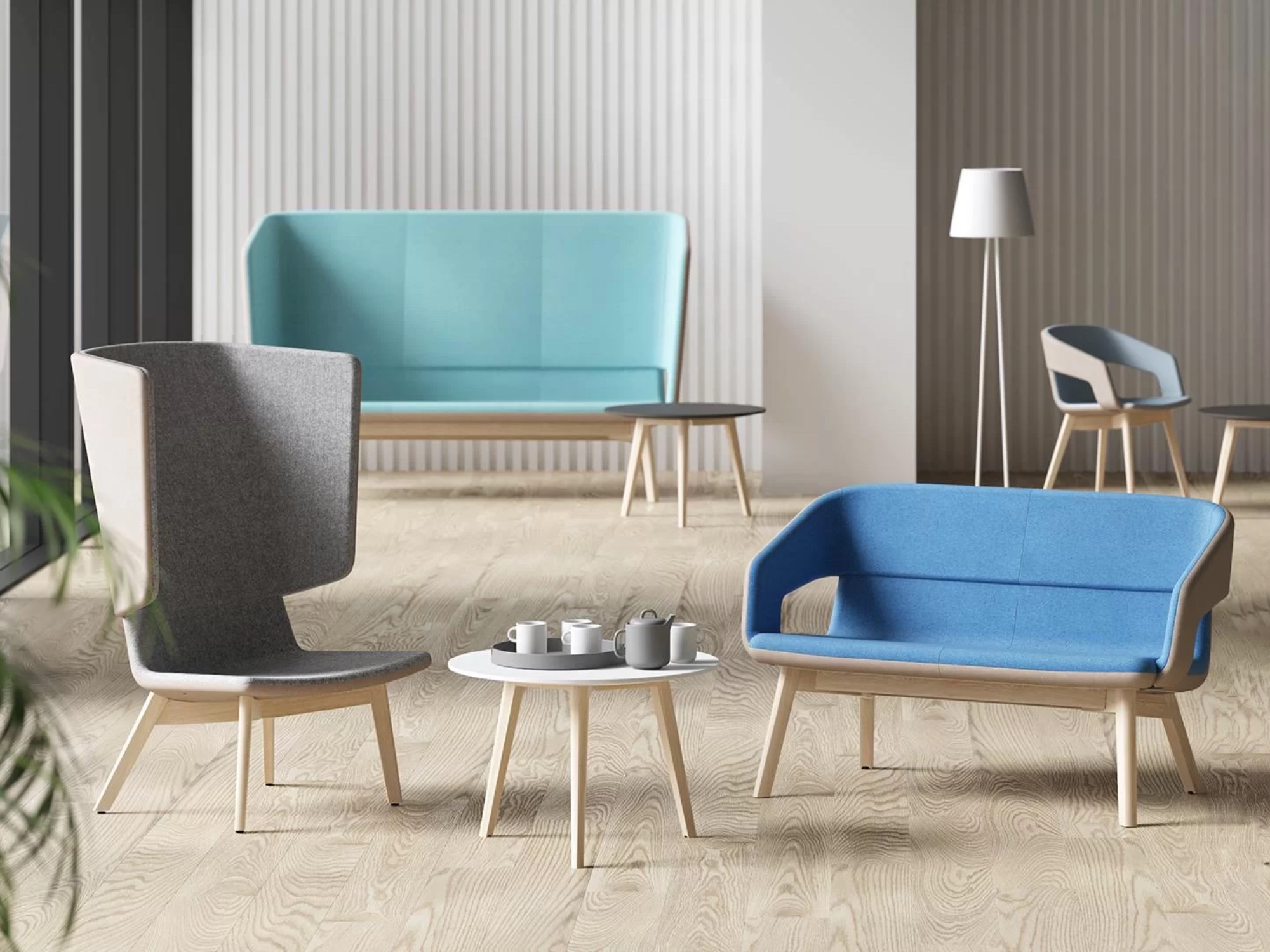 Designer Loungemoebel Sofa Holzgestell Eiche