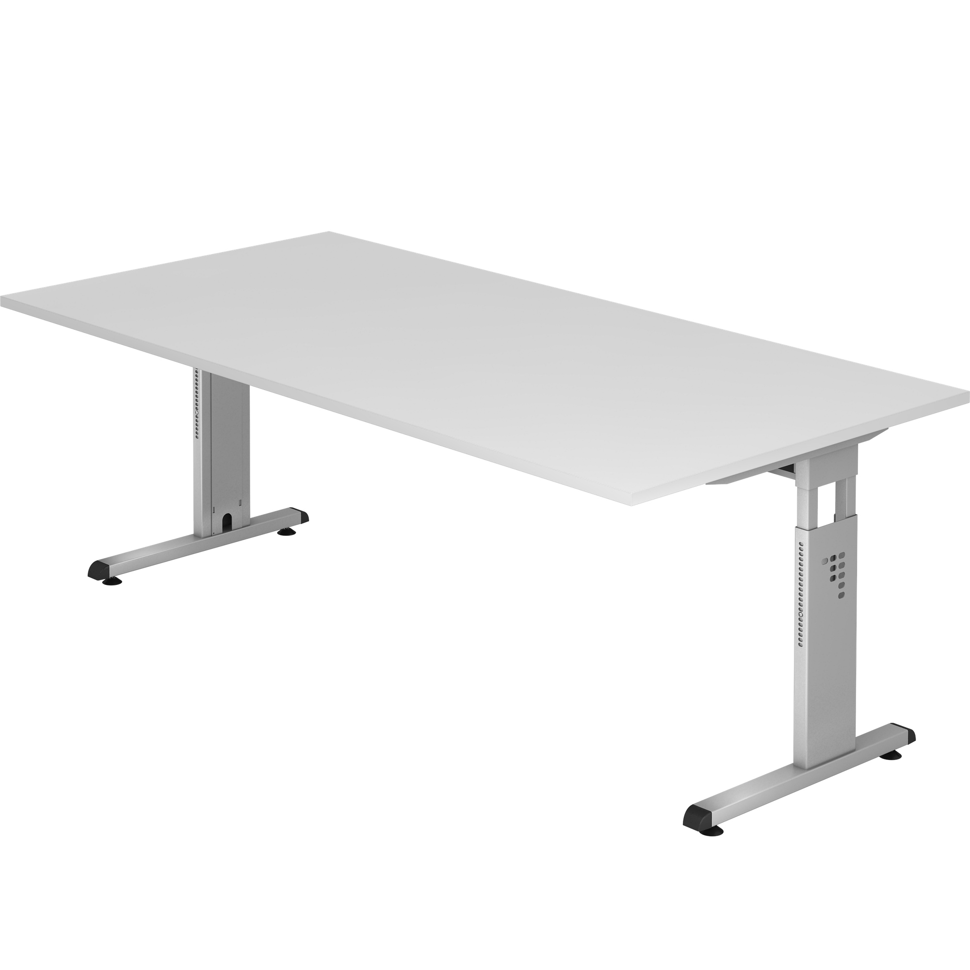 Schreibtisch Q-Serie mit C-Fuß höhenverstellbar 65 - 85 cm