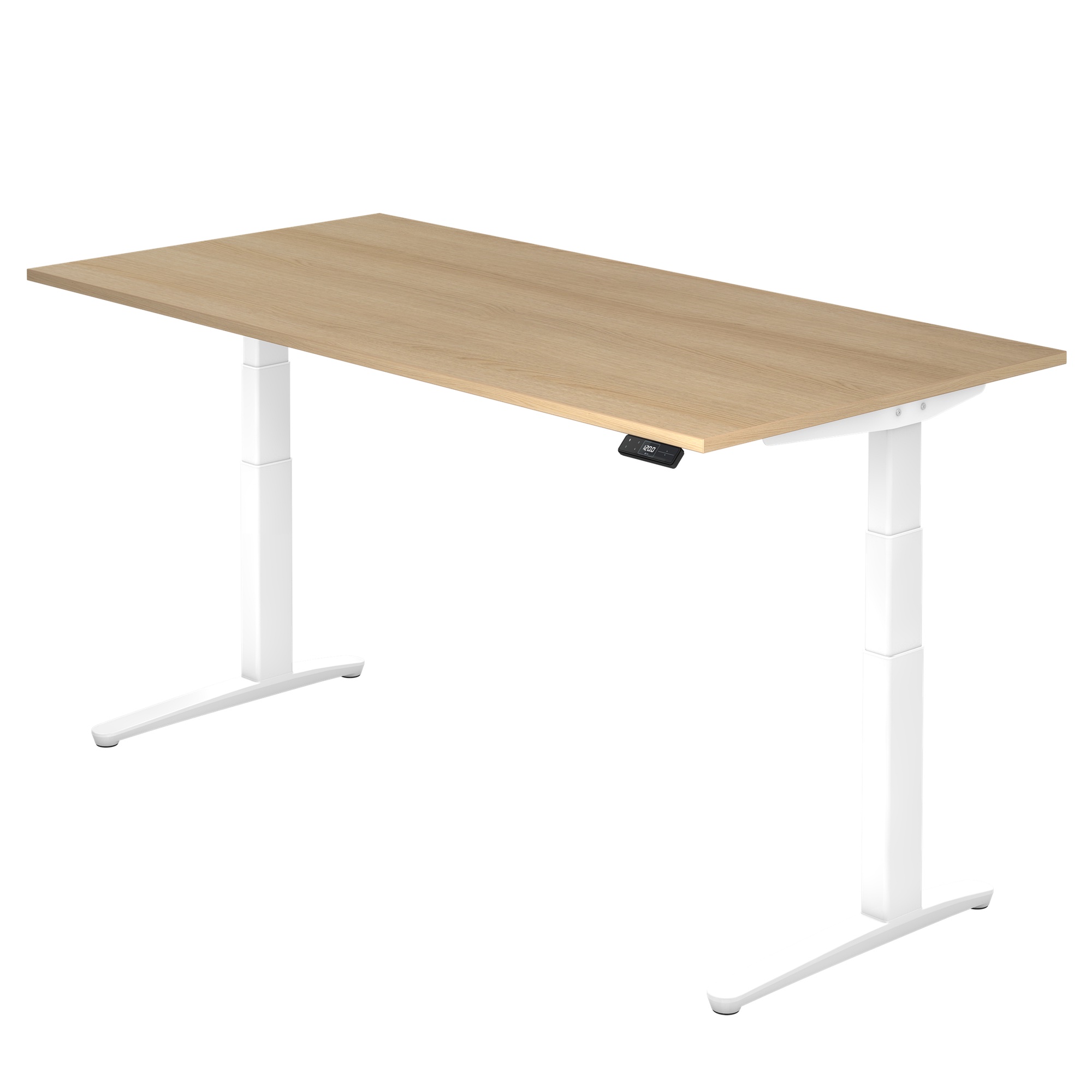 Schreibtisch ZDJO - elektr. höhenverstellbar 65-130 cm mit Hubsäule rechteckig und Tischplatte