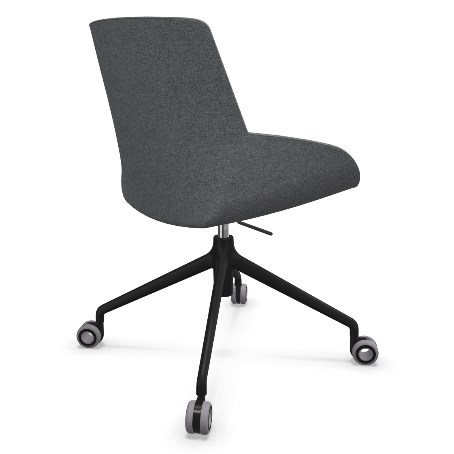 Designer Stuhl mit Spinnengestell aus Metall mit Rollen und höhenverstellbar