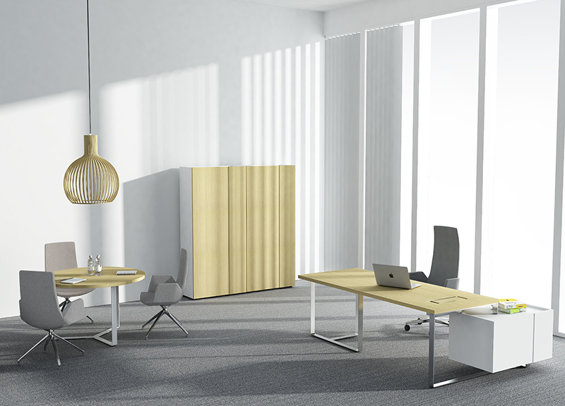Besprechungsstisch PURE 120 cm rund mit Metallgestell
