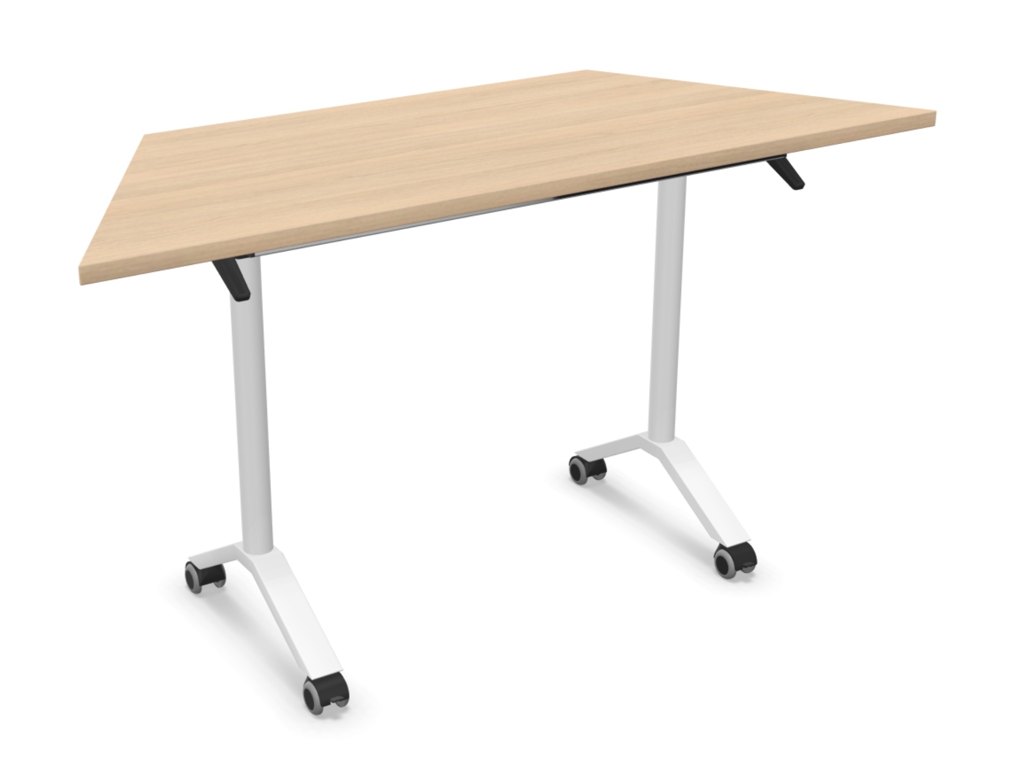 FLIP-DESK2 Klapptisch Trapezform mit Rollen - klappbar und rollbar