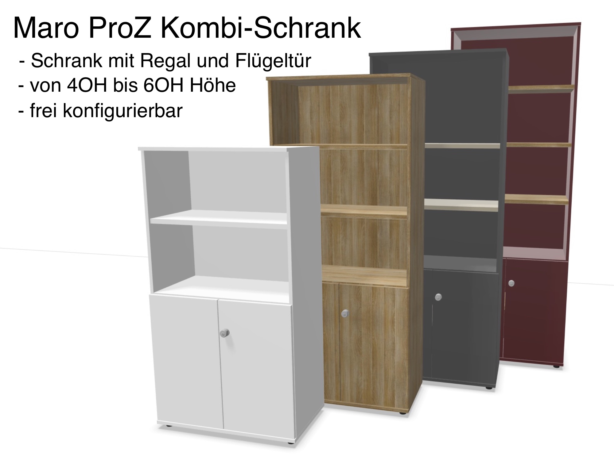 Maro Pro P Kombi-Schrank mit Flügeltüren und Regal in 4OH bis 6OH