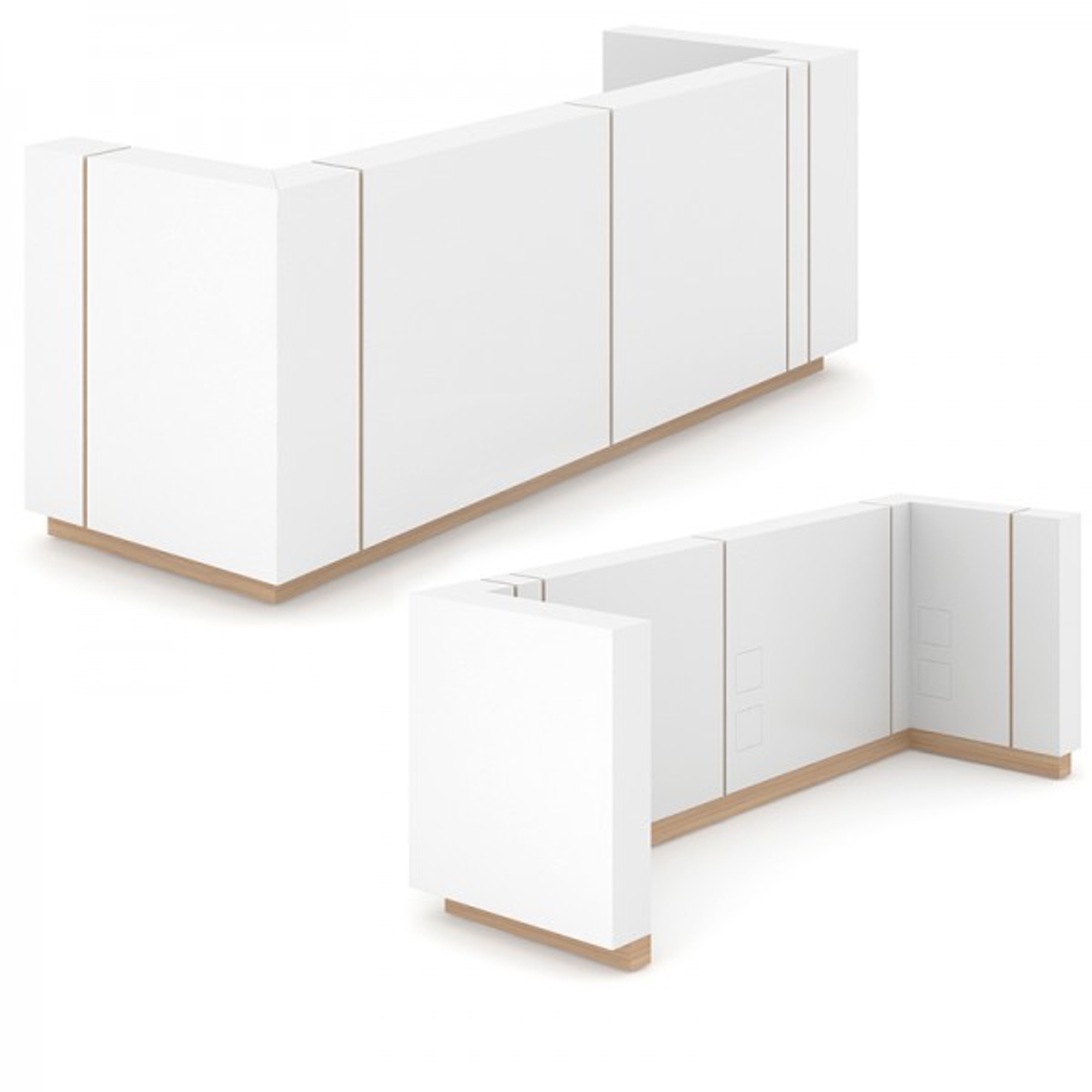 Empfangstheke MILANO PLUS in 220 oder 323x102 cm in Höhe 120 cm
