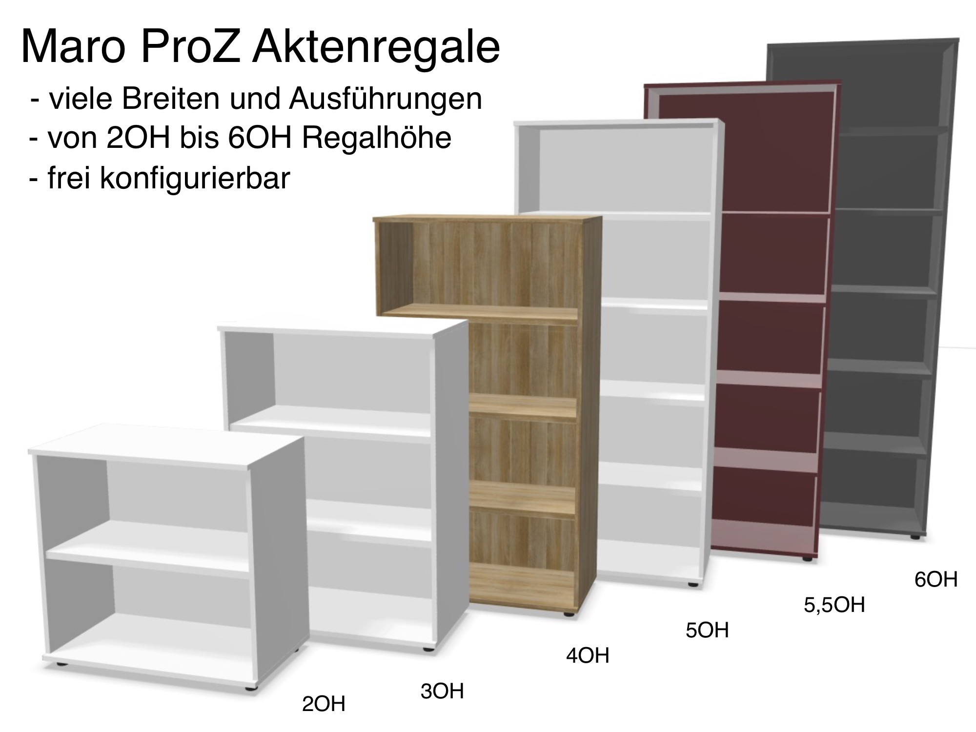 Maro ProZ Aktenregale in 2OH bis 6OH