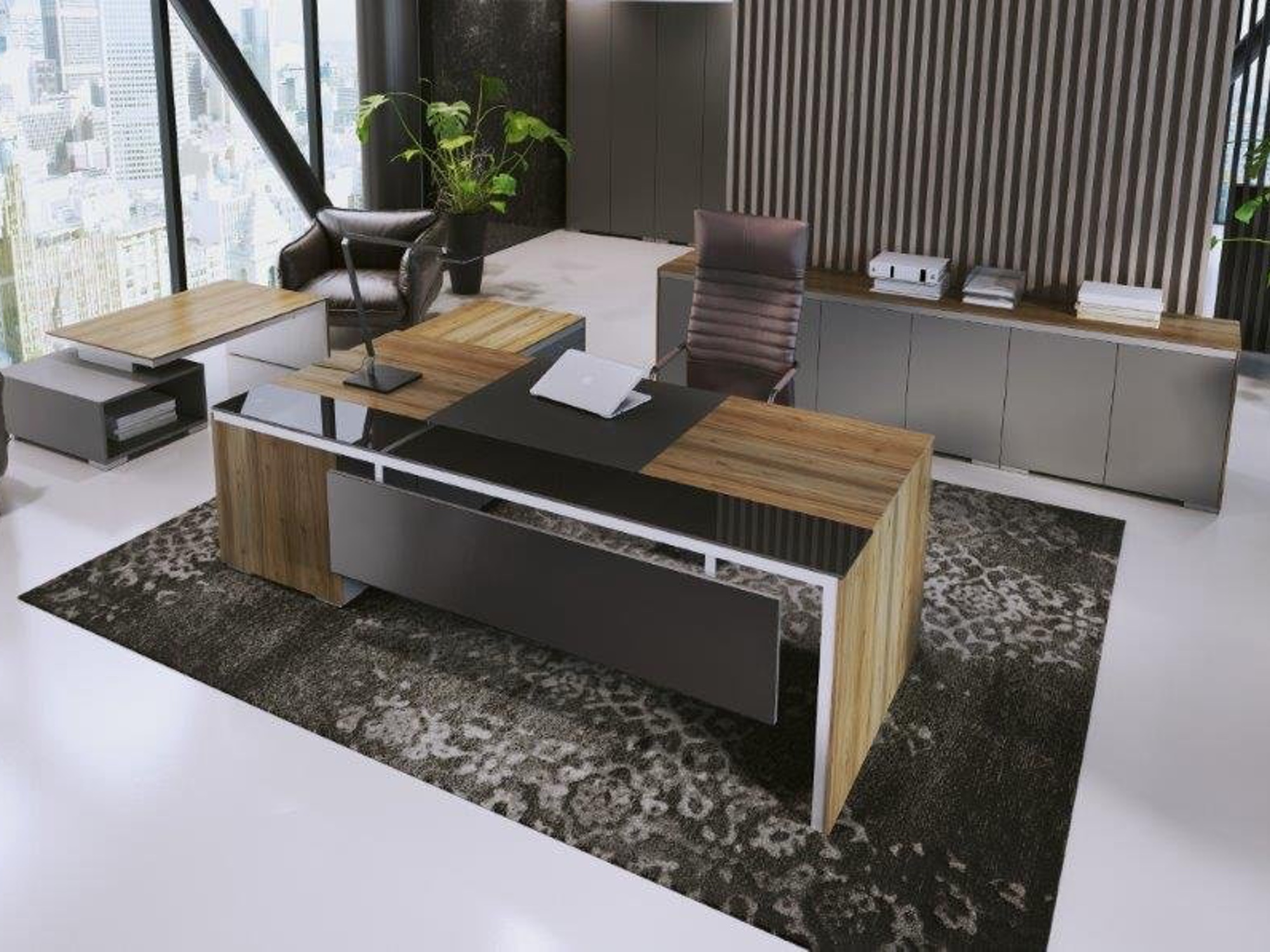 Maro ARIO Executive-Schreibtisch mit integriertem Unterbausideboard