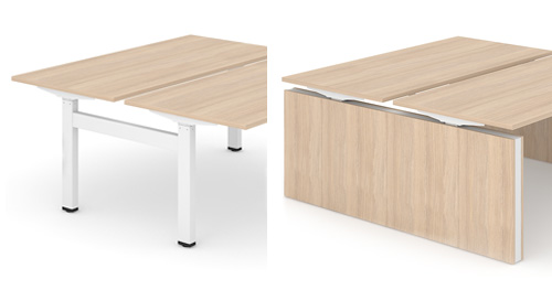 Bench Move Workstation : 2er Steh-Sitz-Schreibtisch elektrisch höhenverstellbar