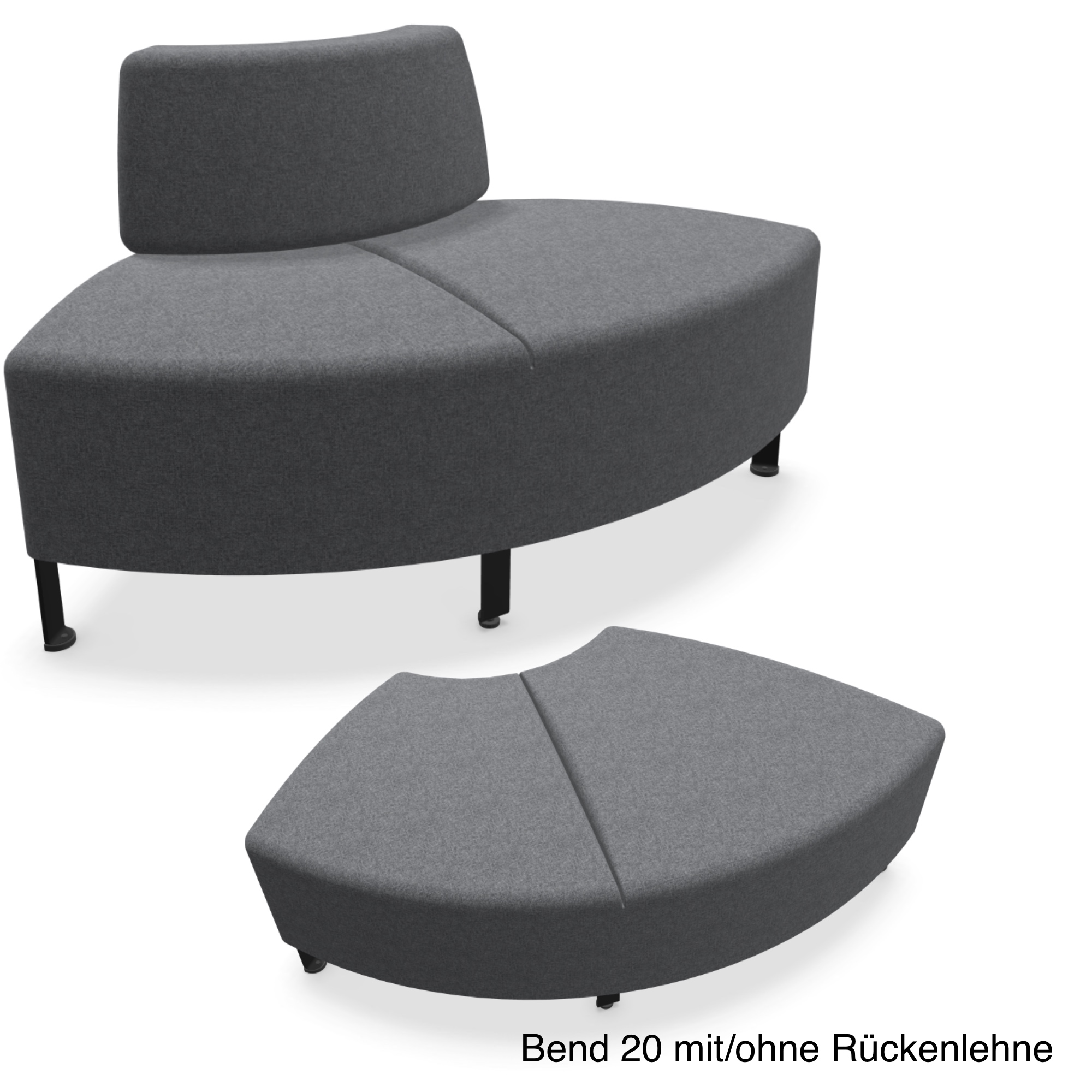 Actiu Bend Sitzelement rund rechts tiefer