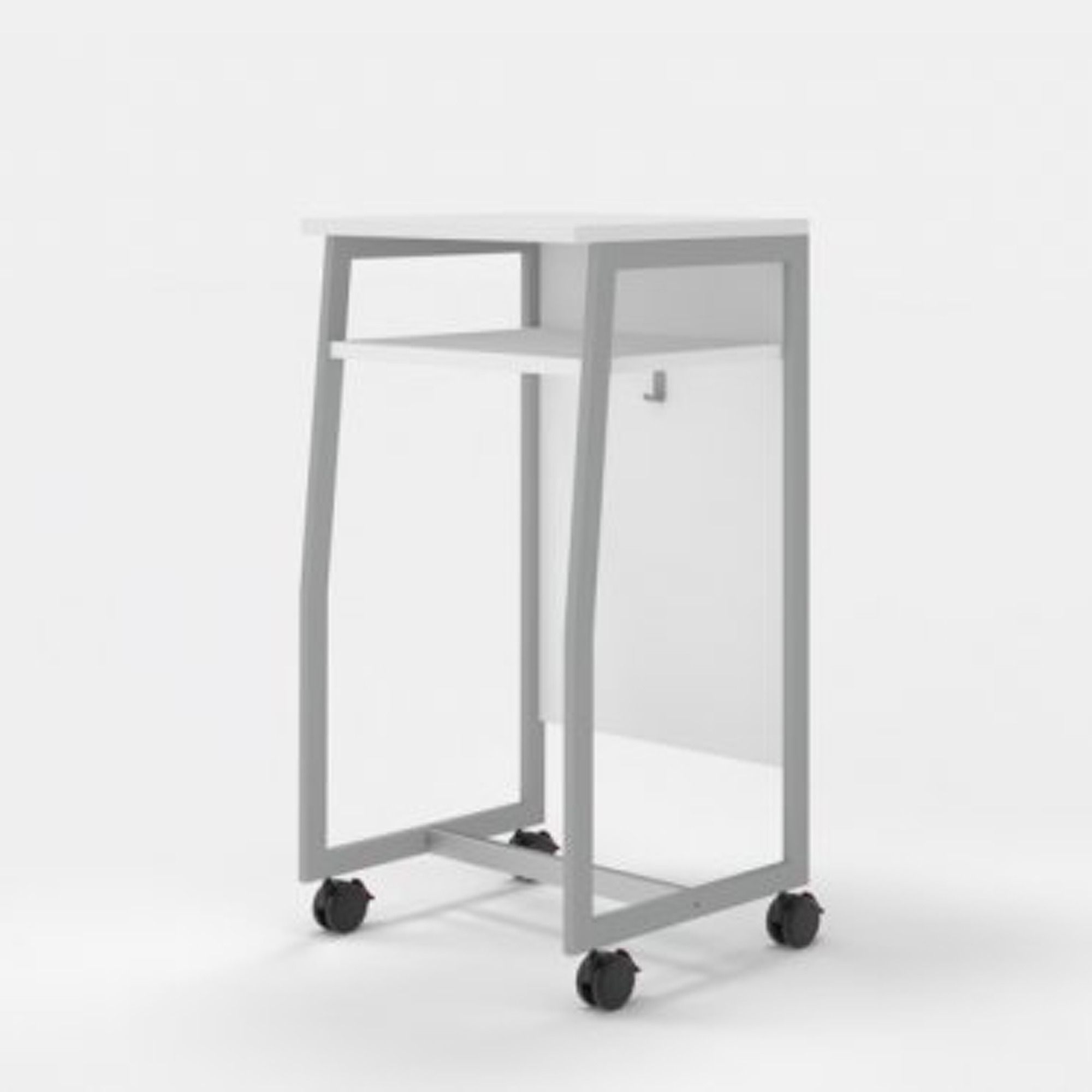 Rollbarer Tisch mit Ablage und Kleiderhaken