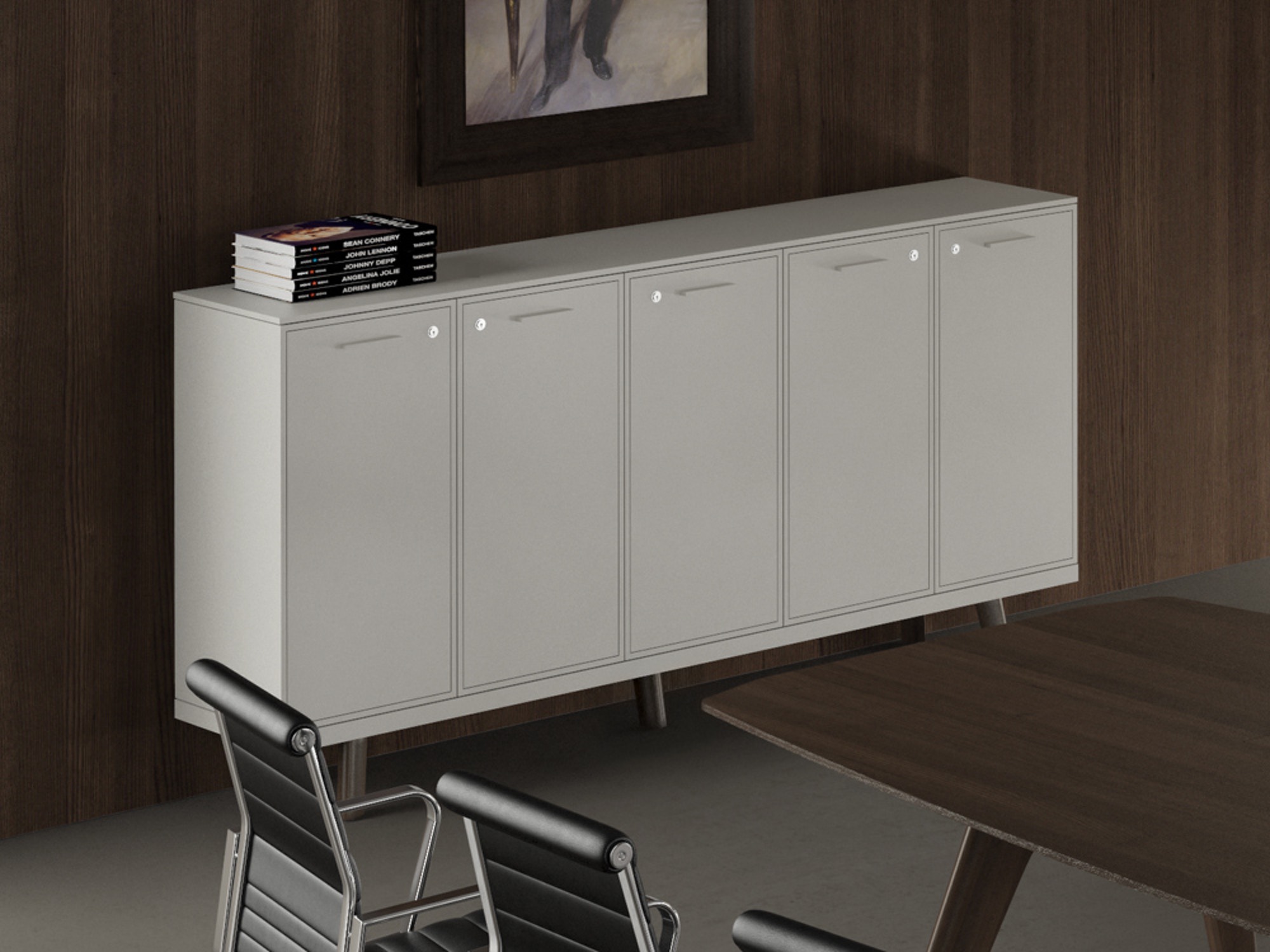 Bralco RAIL Sideboard 200,7x40x102,5 mit 5 Türen mit Schloss
