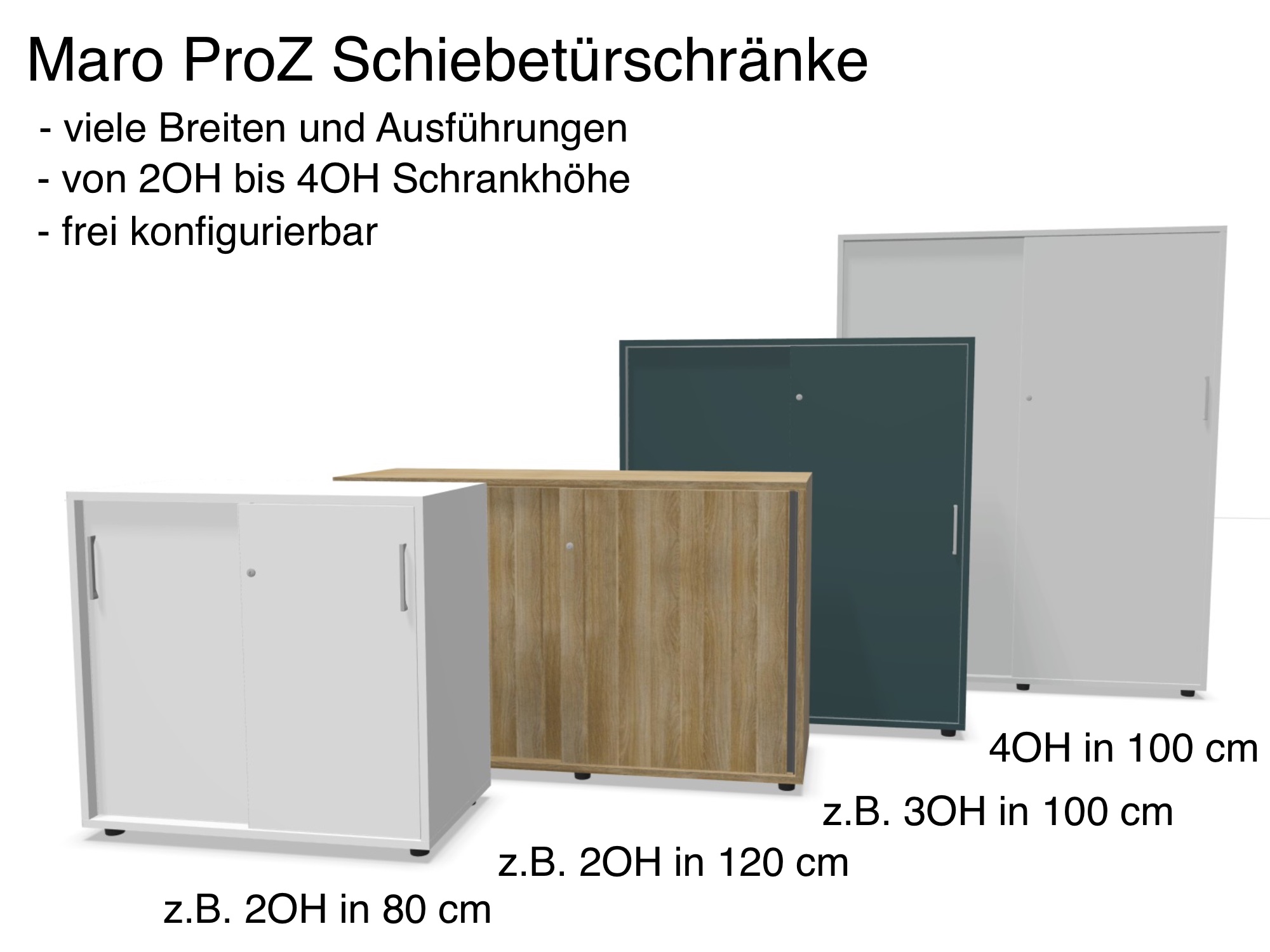 Maro ProZ Schiebetürenschränke in 2OH bis 4OH