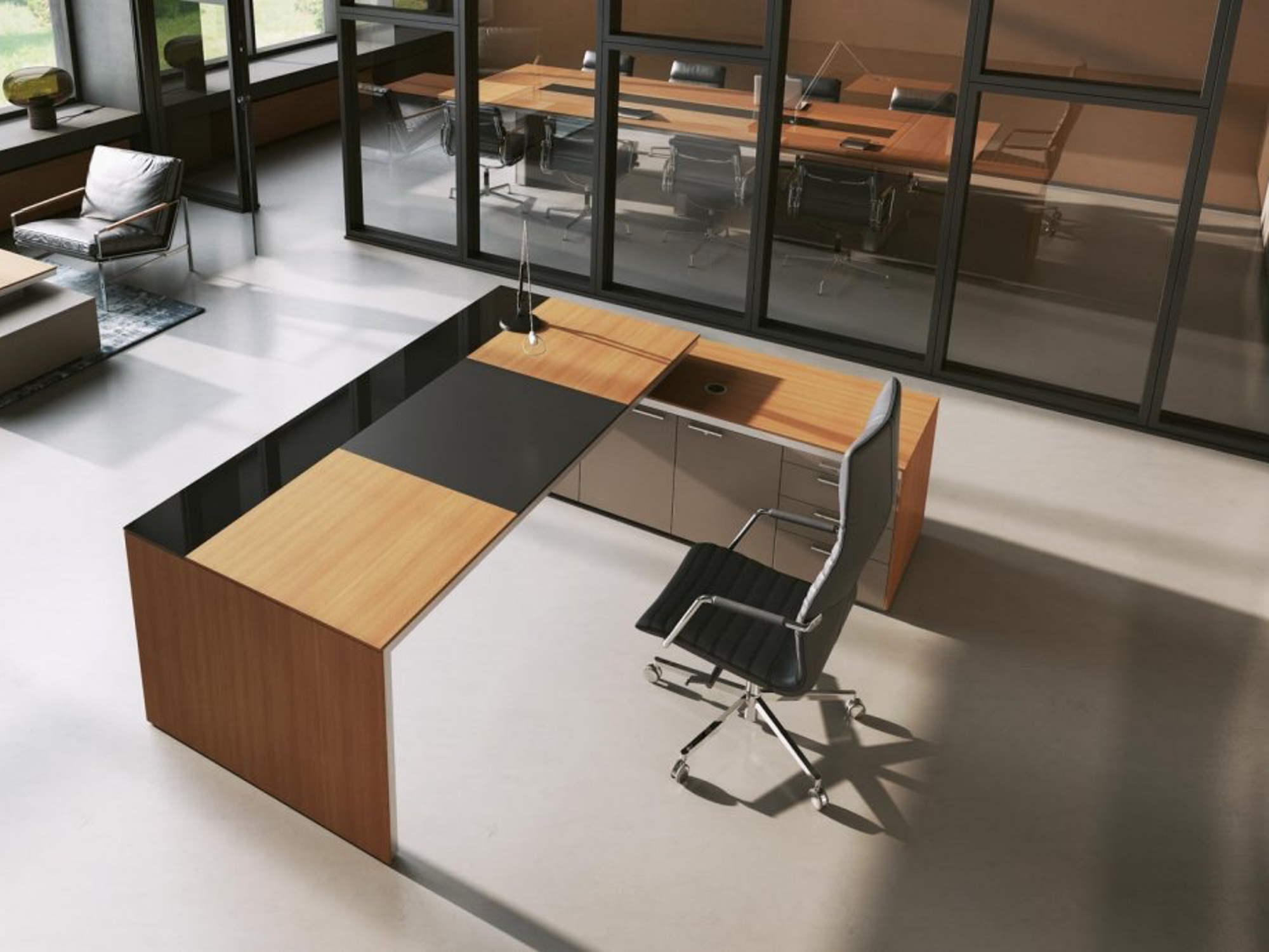 Maro ARIO Executive-Schreibtisch mit integriertem Unterbausideboard