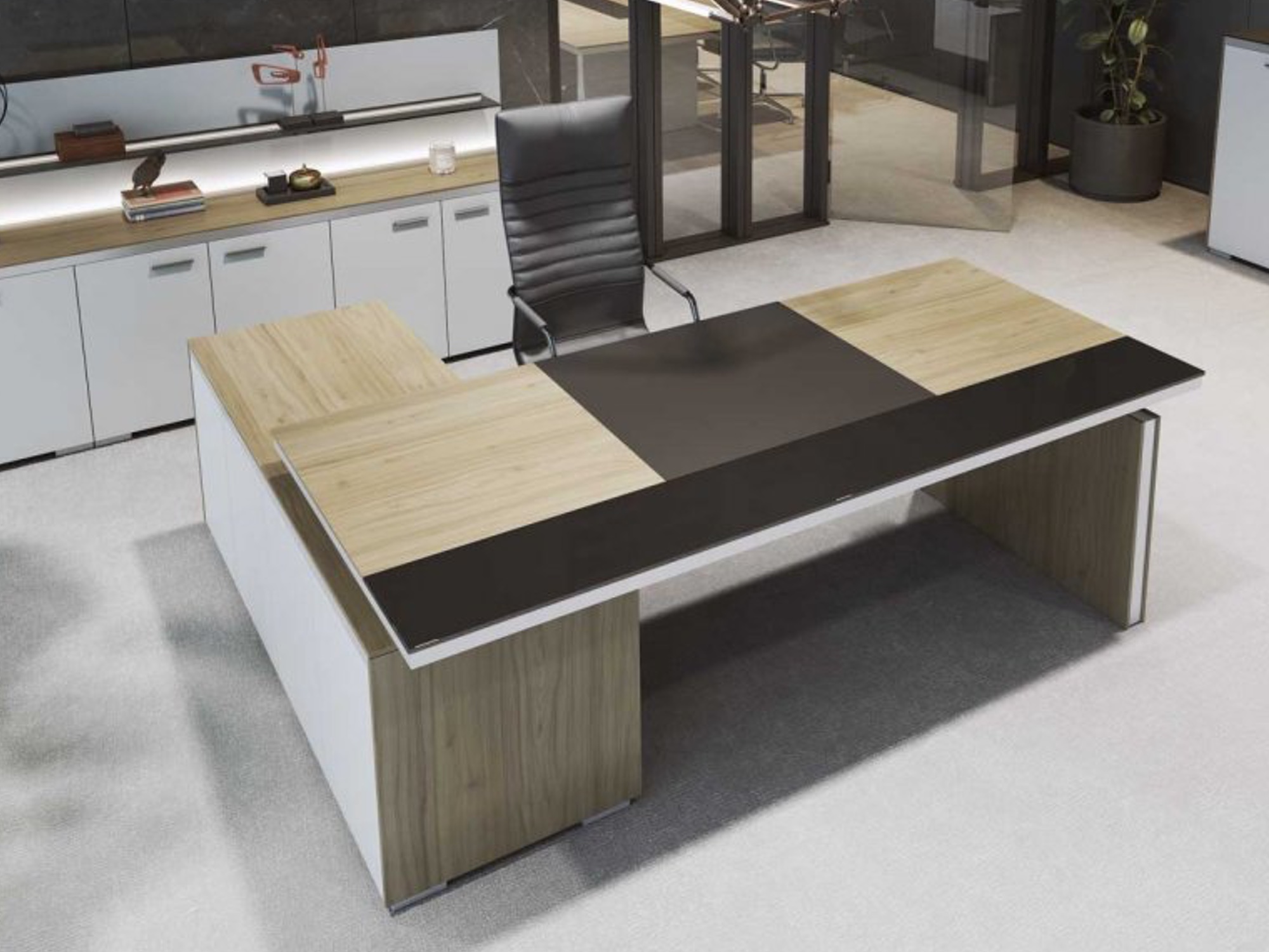 Maro ARIO Executive-Schreibtisch mit integriertem Unterbausideboard