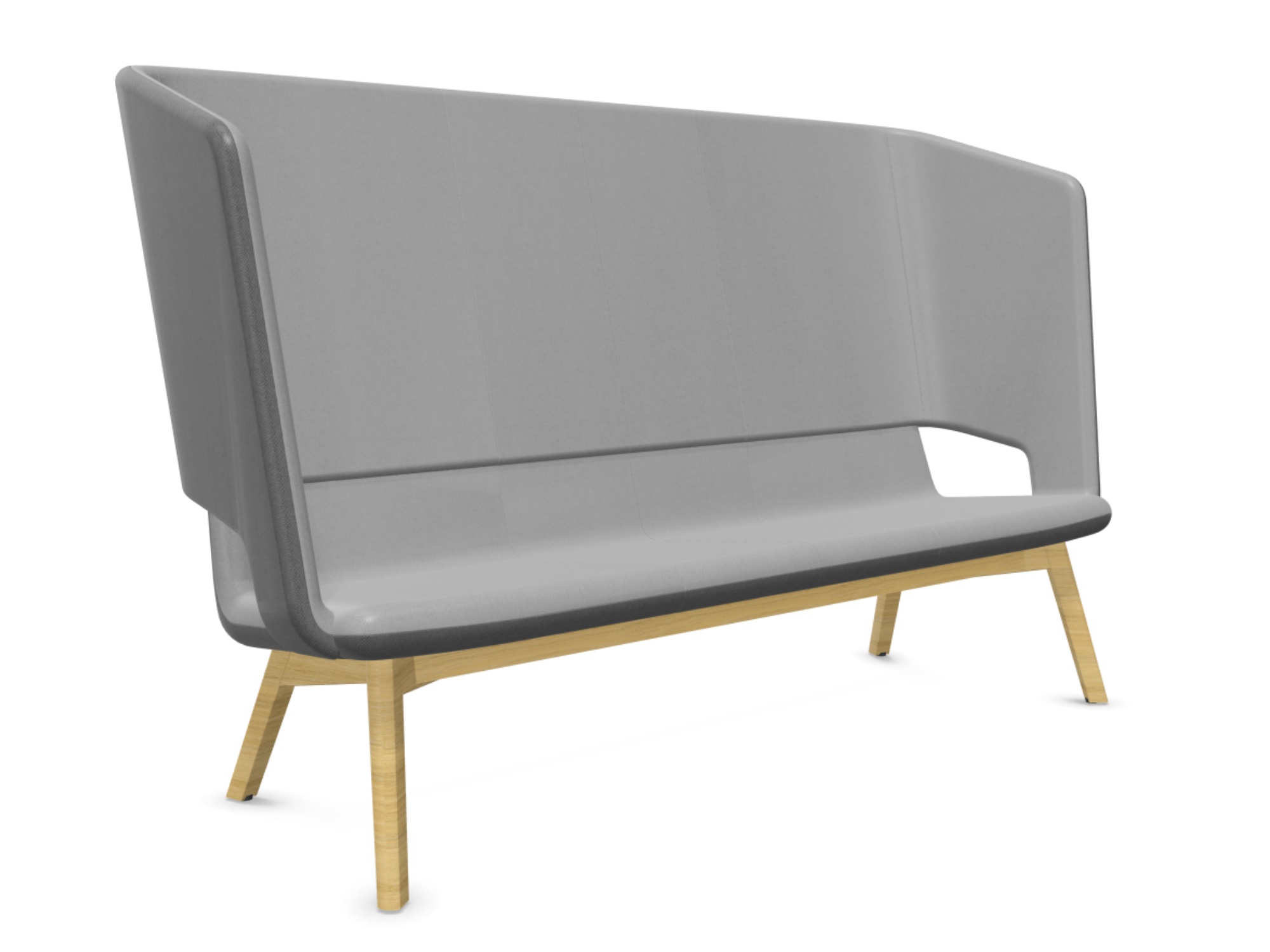 Simple Wood Loungesofa 3-Sitzer hoch mit Esche Holzgestell