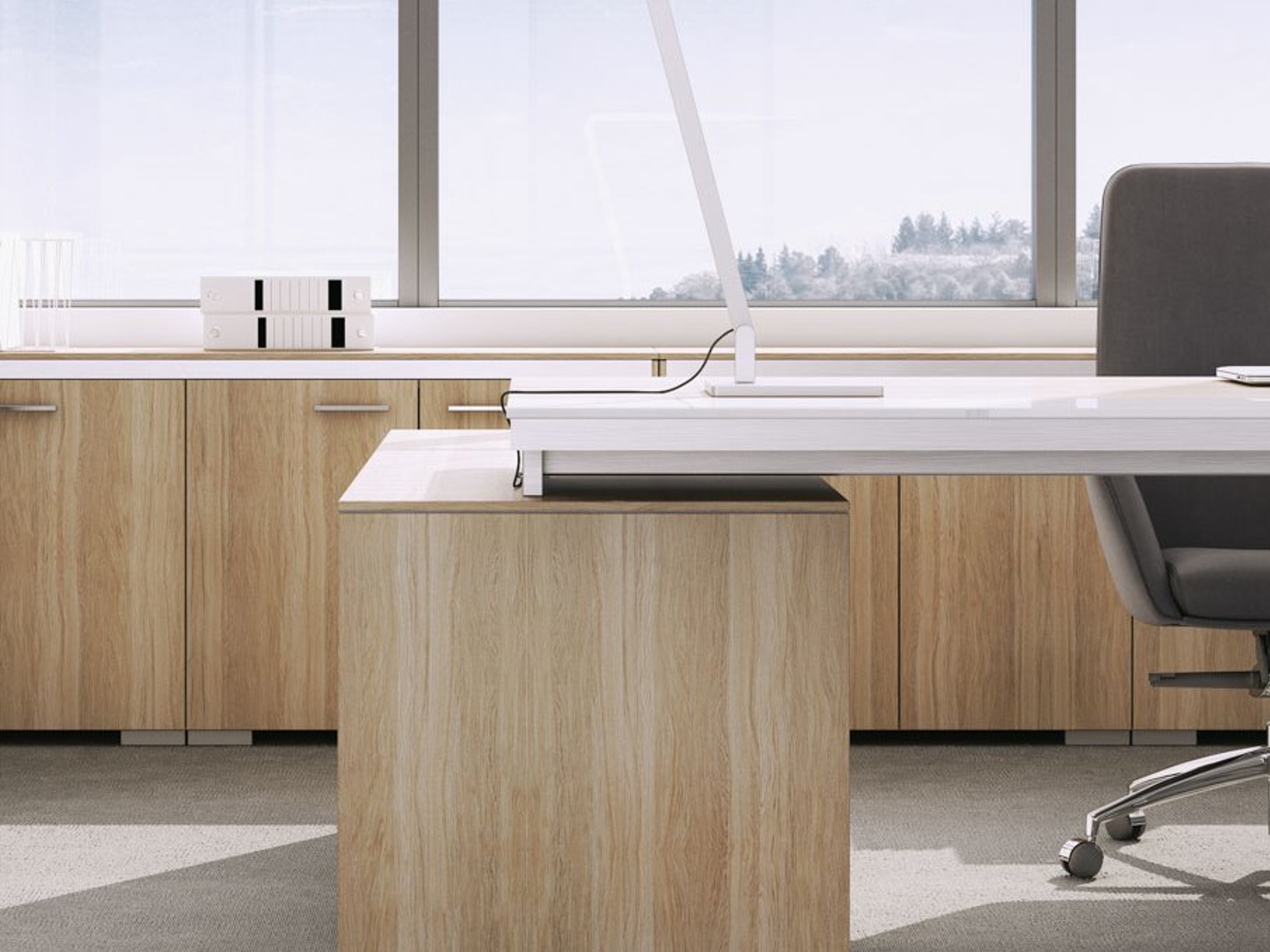 Maro ARIO Executive-Schreibtisch mit integriertem Unterbausideboard
