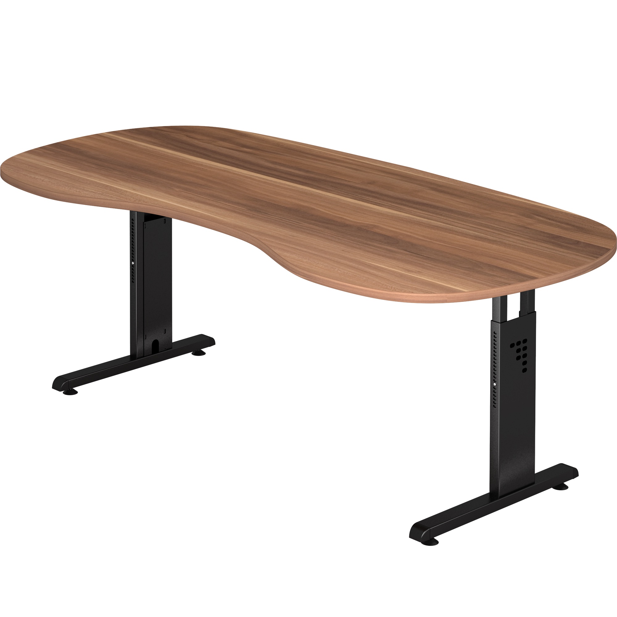 Schreibtisch Q-Serie mit C-Fuß höhenverstellbar 65 - 85 cm