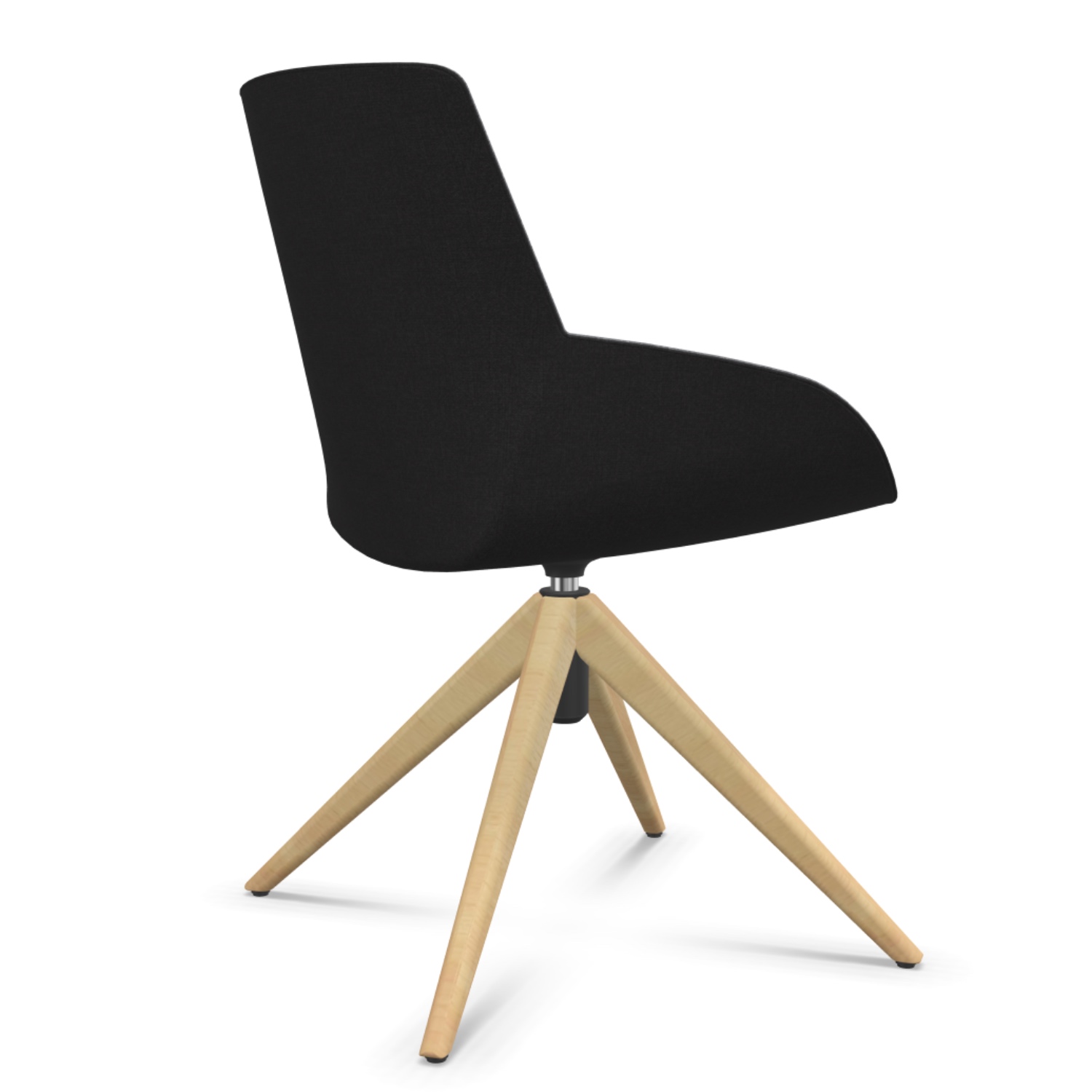 Designer Besucherstuhl mit Pyramiden Holzgestell drehbar