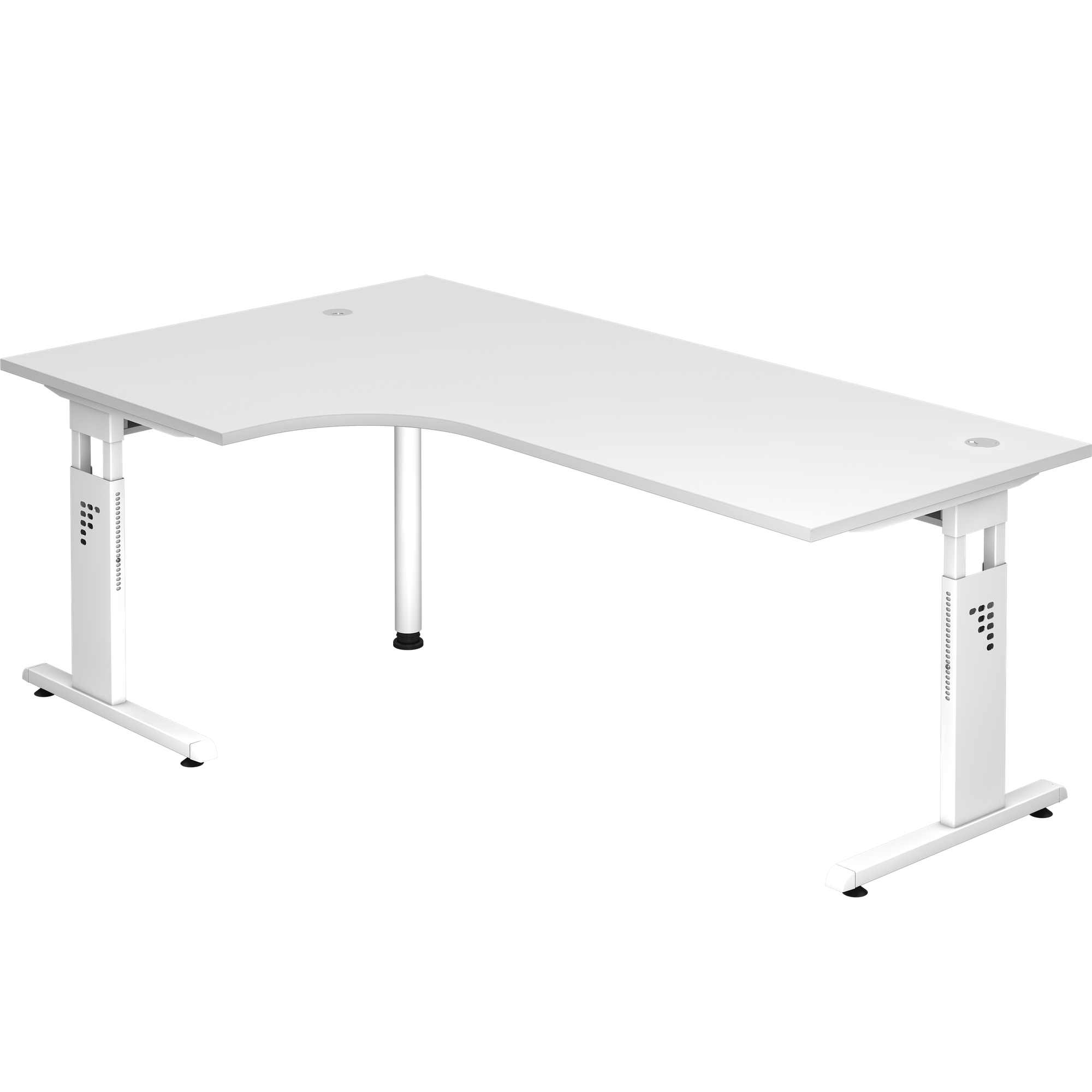 Schreibtisch Q-Serie mit C-Fuß höhenverstellbar 65 - 85 cm
