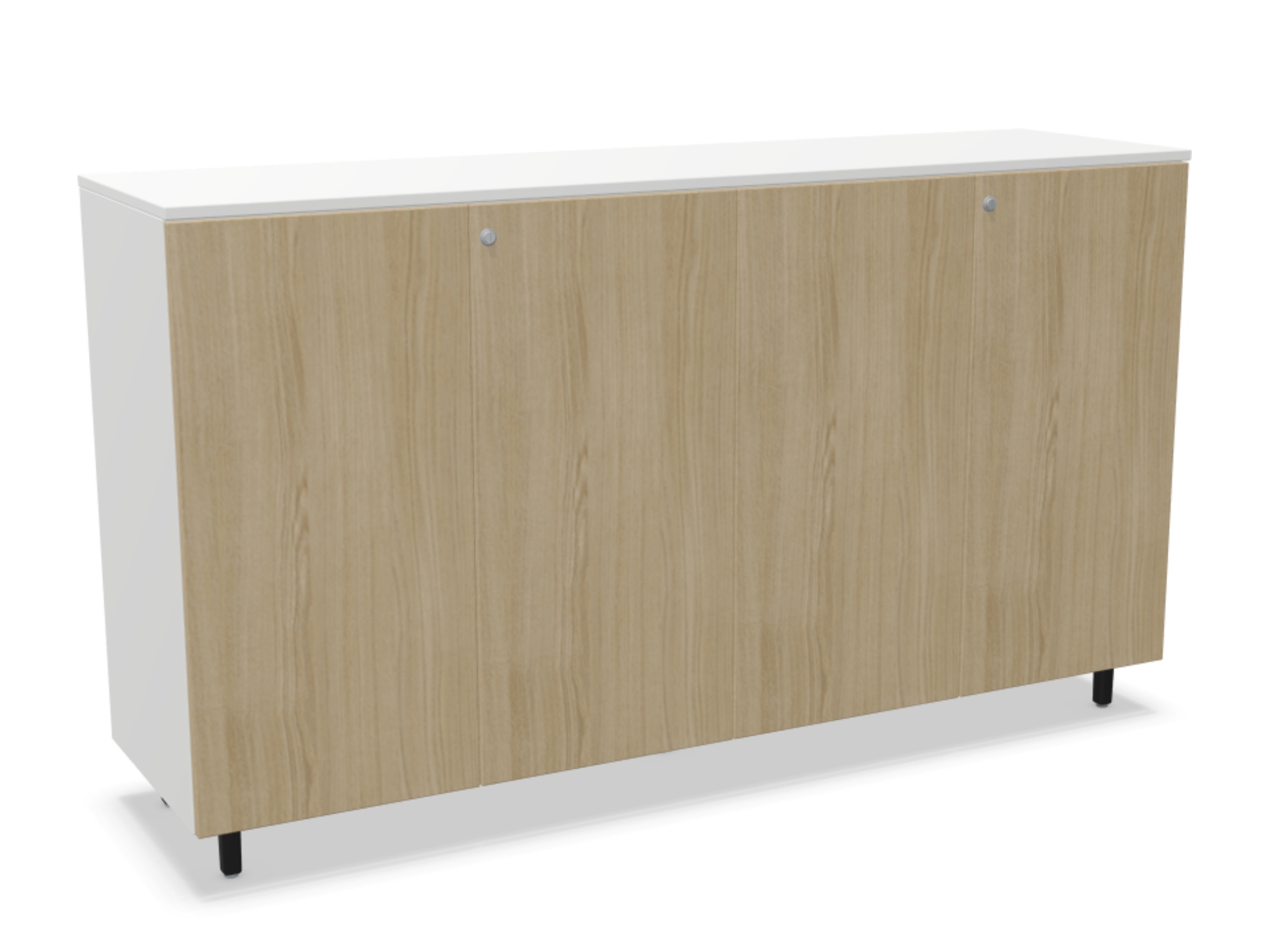 Actiu LONGO LNA51 Schrank mit 4 Türen in Melamin oder Glas 155x40 cm