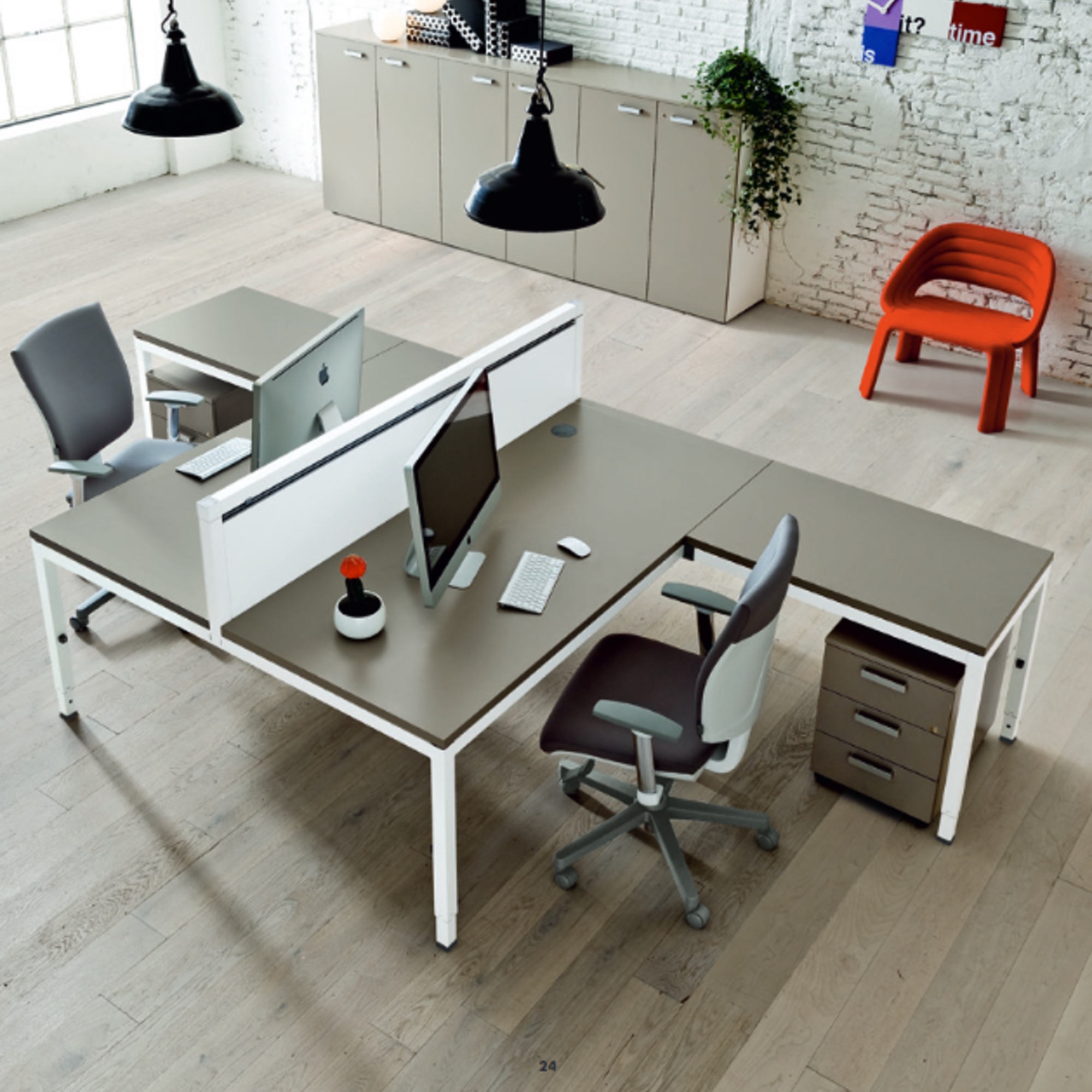 frezza LINK 2er Arbeitsplatz in L-Form mit Schreibtisch mit Anbautisch