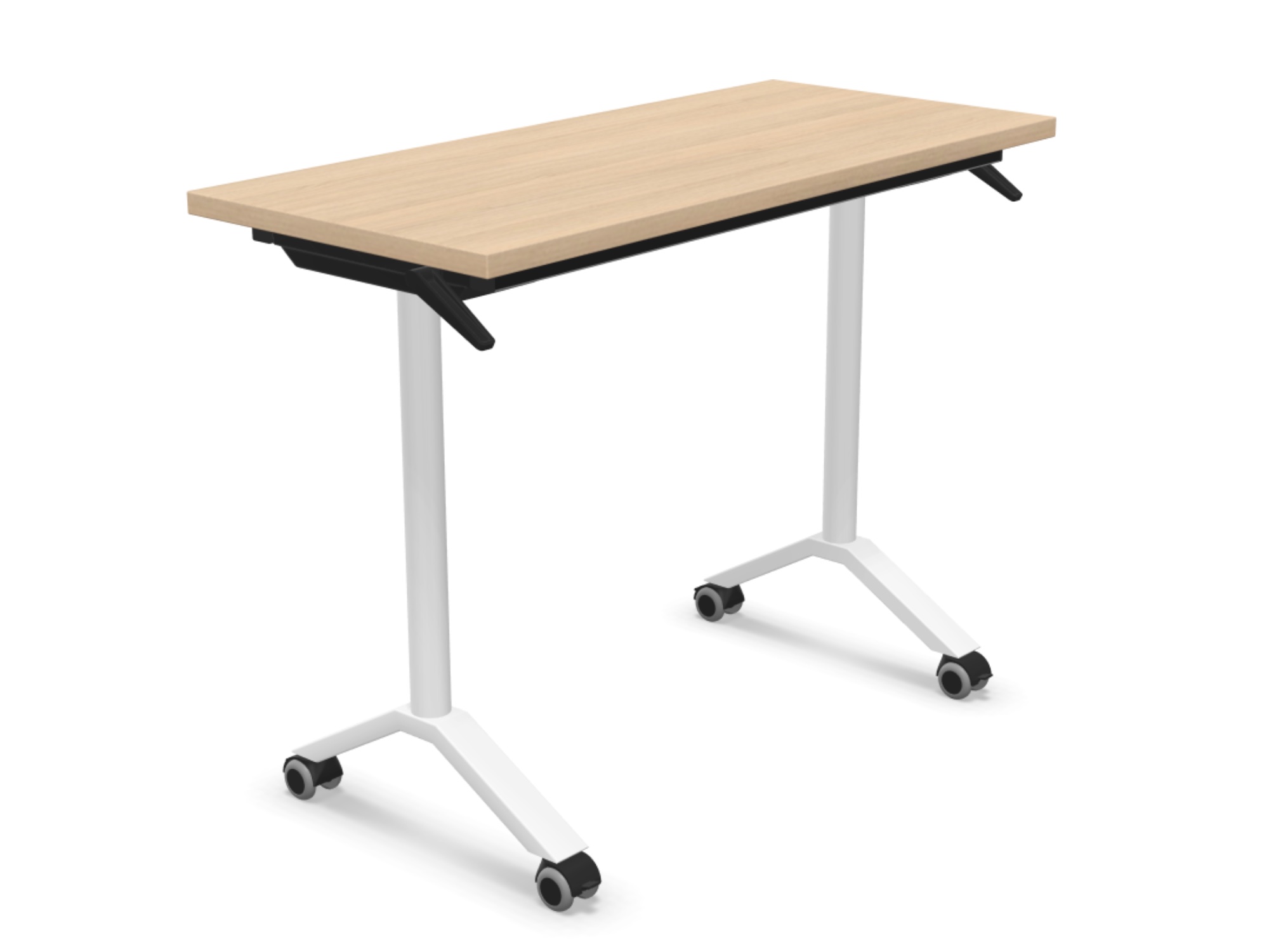 FLIP-DESK2 Klapptisch mit Rollen - 100/120x45 cm Tischplatte - klappbar und rollbar