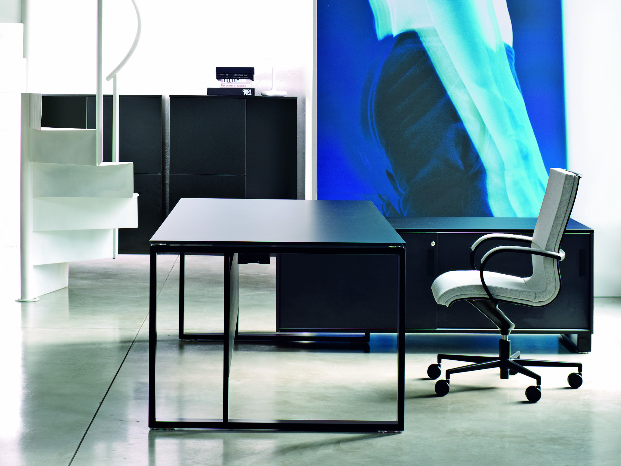 frezza Velvet Executive Schreibtisch Glas mit Sideboard