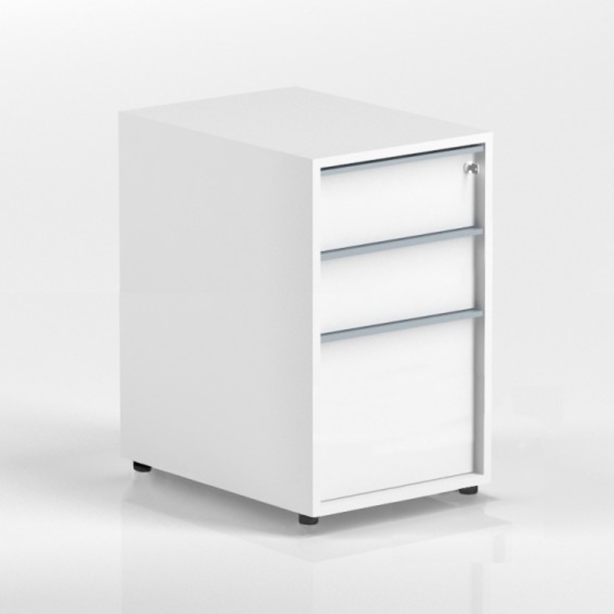 Standcontainer aus Melamin mit 2 Schubladen und Hängeregister