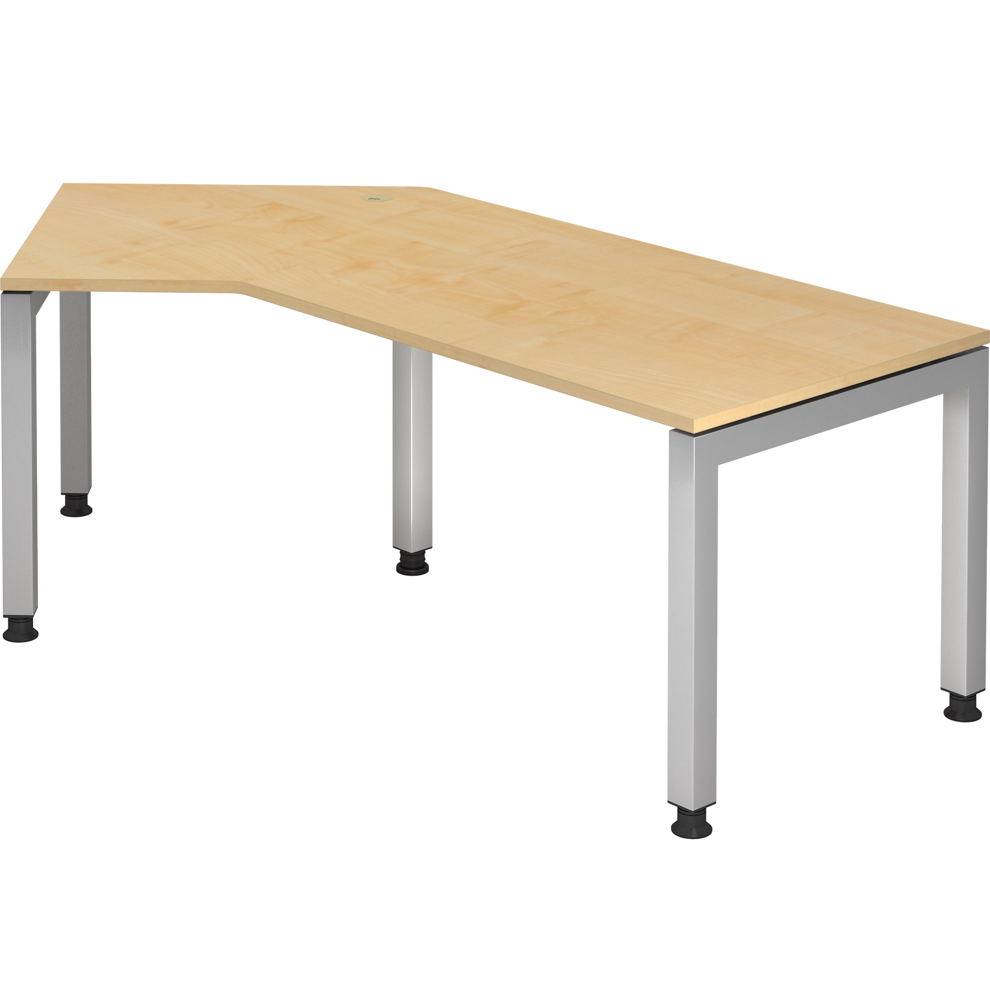 Schreibtisch L-Serie mit 4-Fuß höhenverstellbar 68 - 76 cm