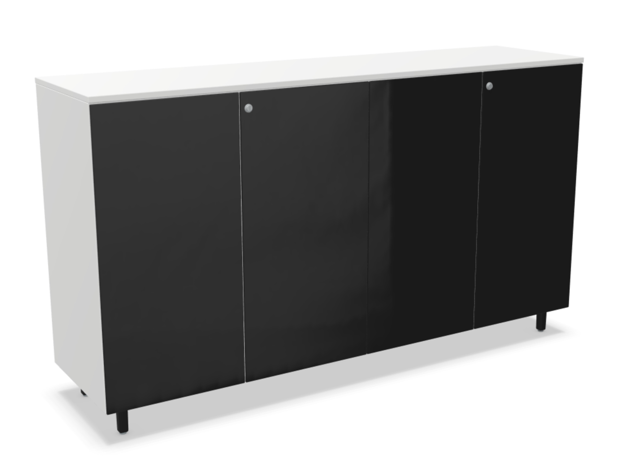 Actiu LONGO LNA51 Schrank mit 4 Türen in Melamin oder Glas 155x40 cm