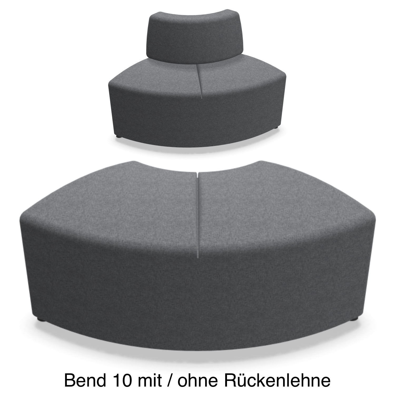 Actiu BEND 10 Sitzelement rund schmal mit/ohne Rückenlehne Fuss 5cm